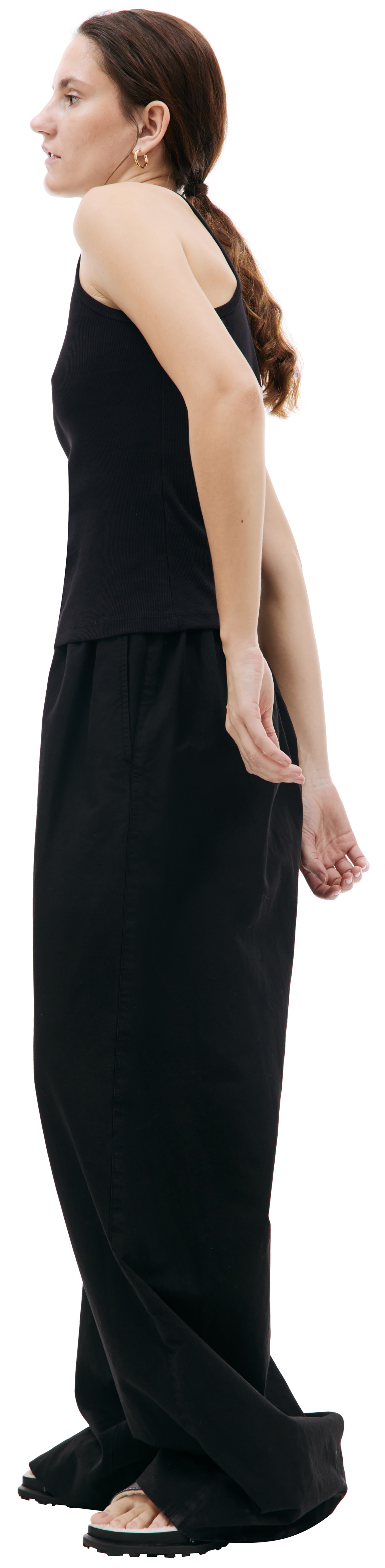 MARINE SERRE Black embroidered tank top