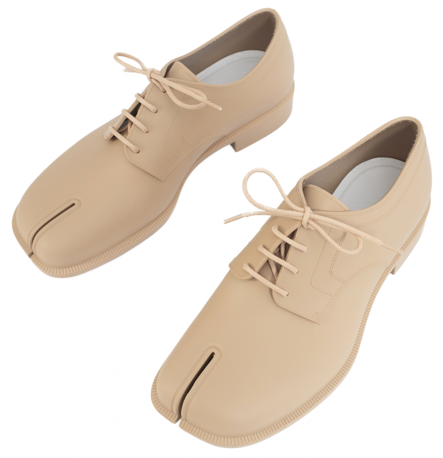 Buy Maison Margiela women beige tabi shoes for $427 online on SV77