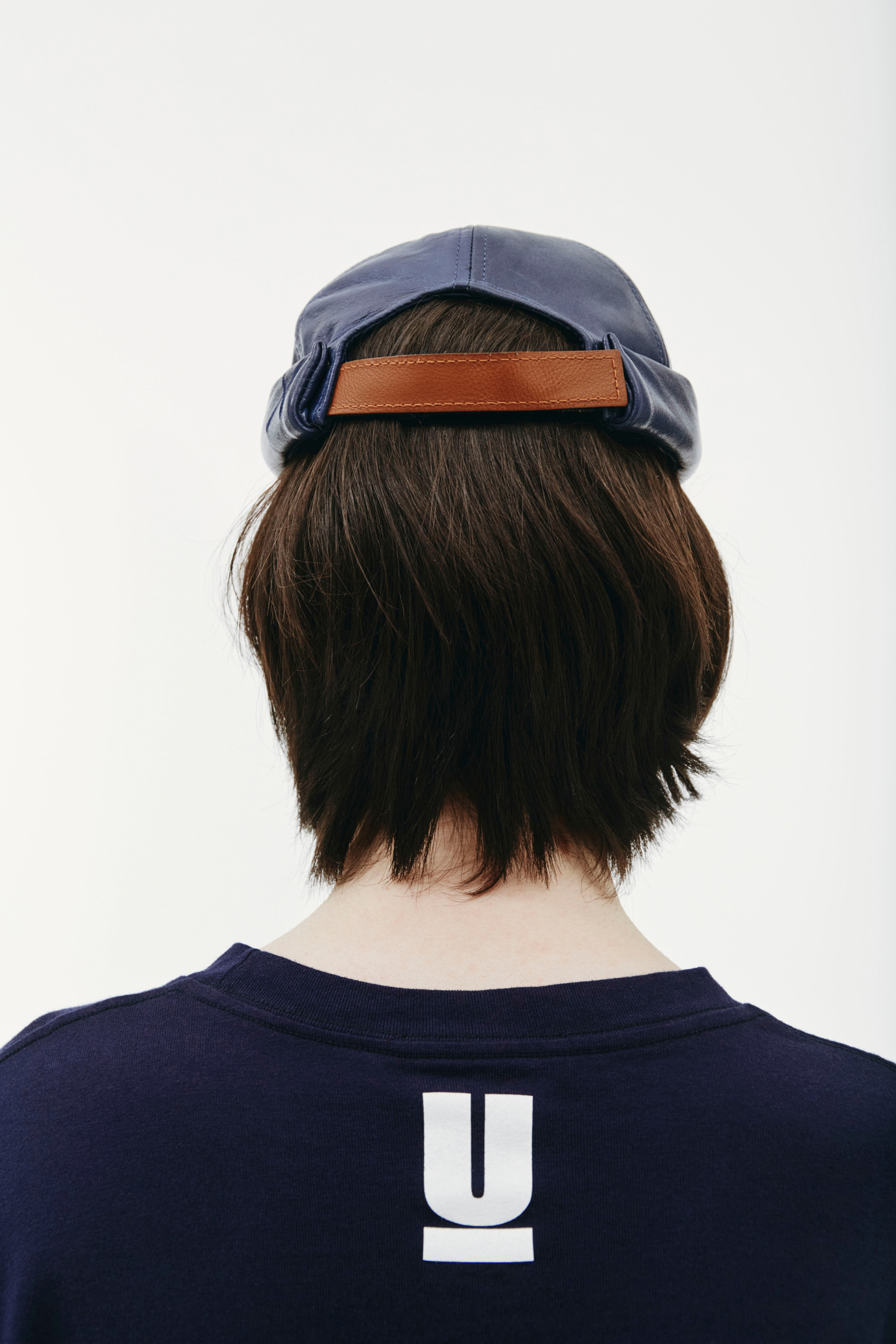 Junya Watanabe Beton Cire Navy Leather Beanie Hat
