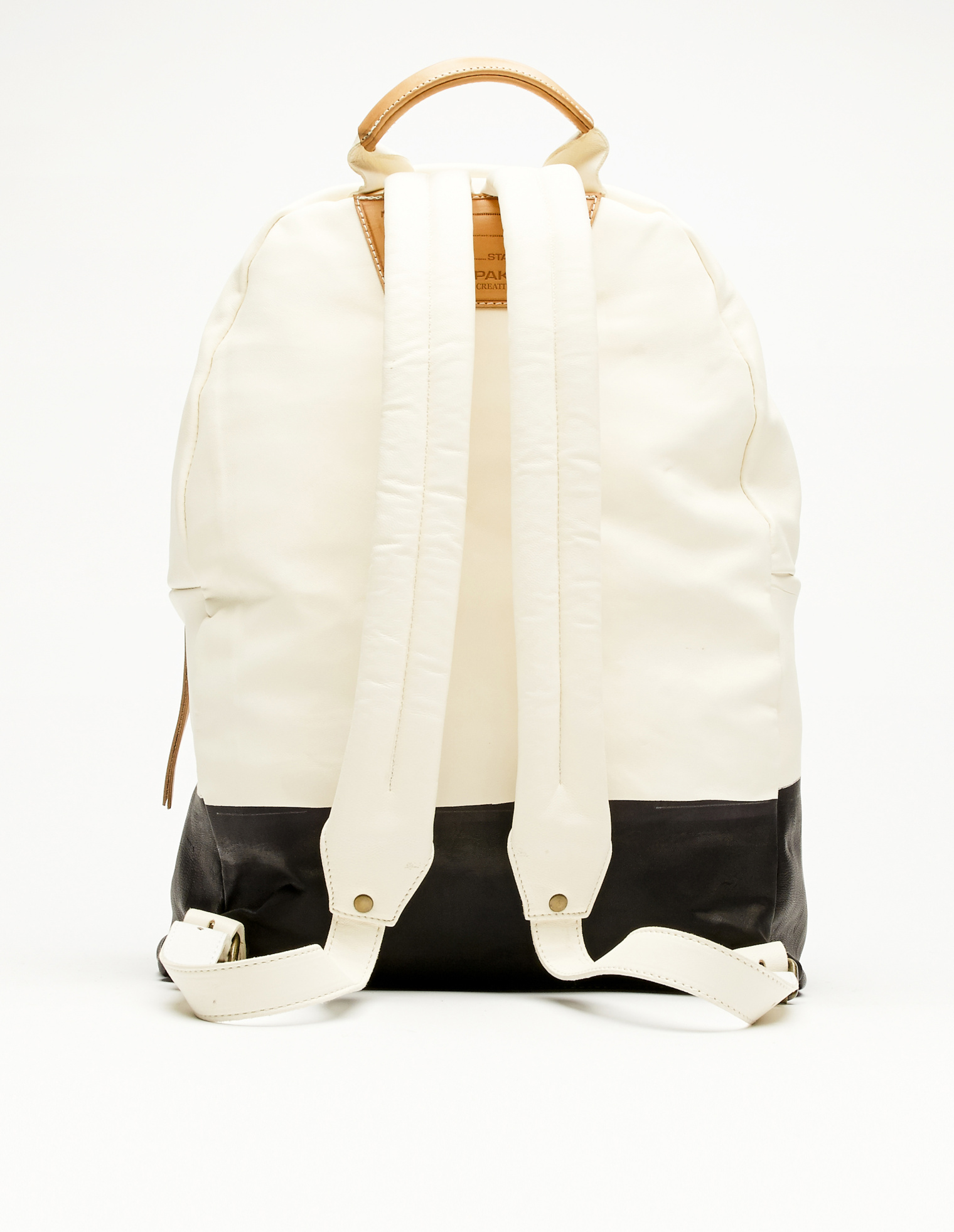 Officine Creative Leather two-tone backpack