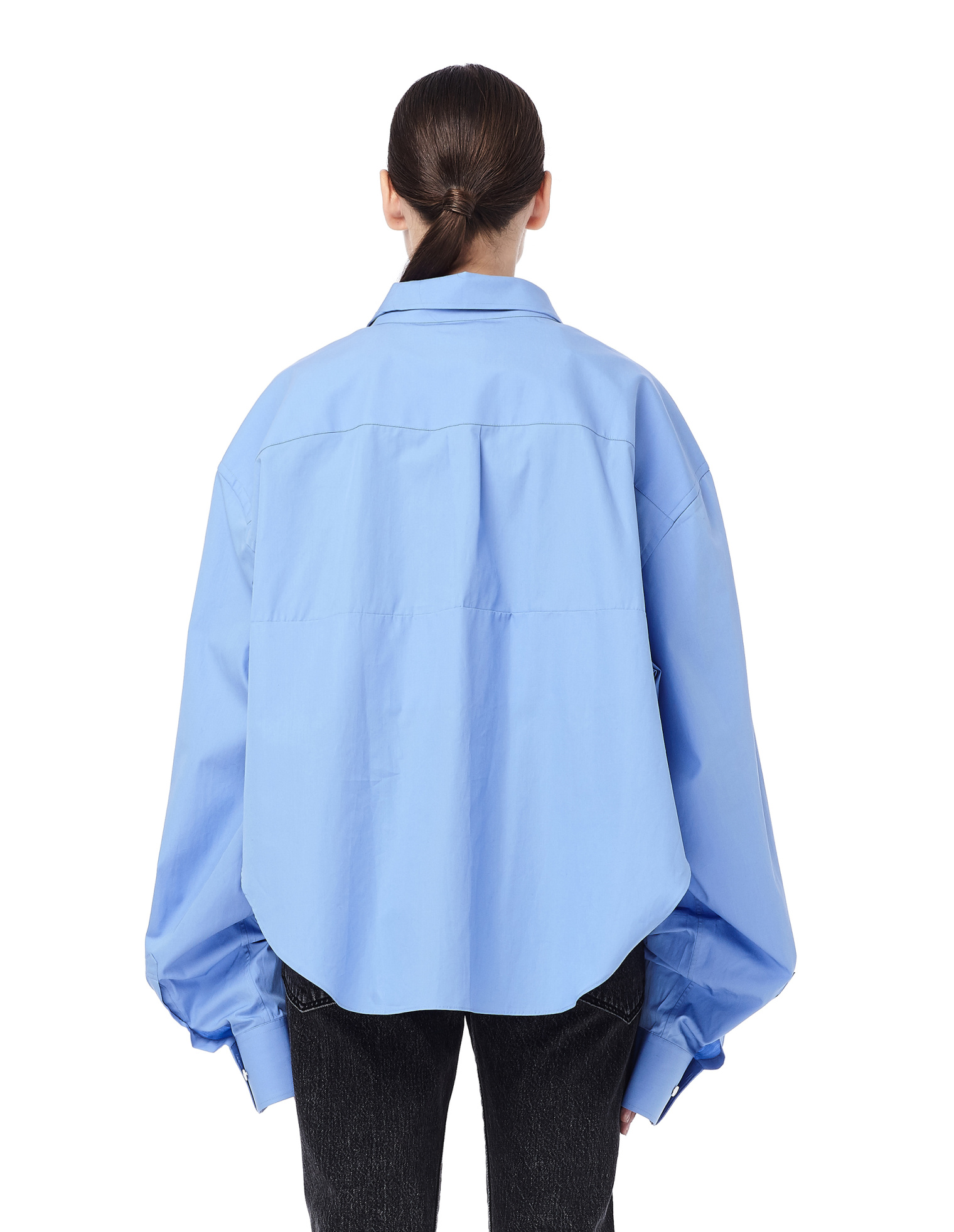 VETEMENTS Укороченная рубашка из голубого хлопка