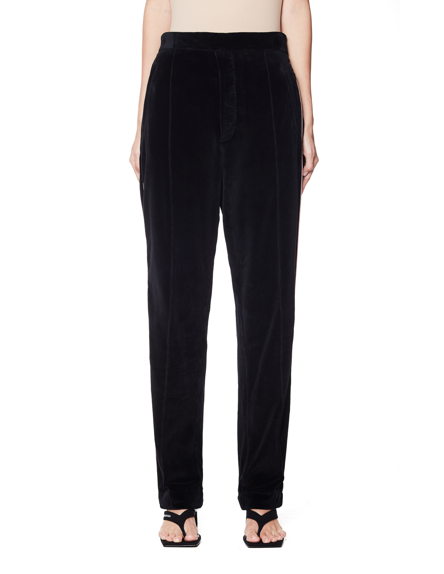 Haider Ackermann Black Velvet Cotton Trousers