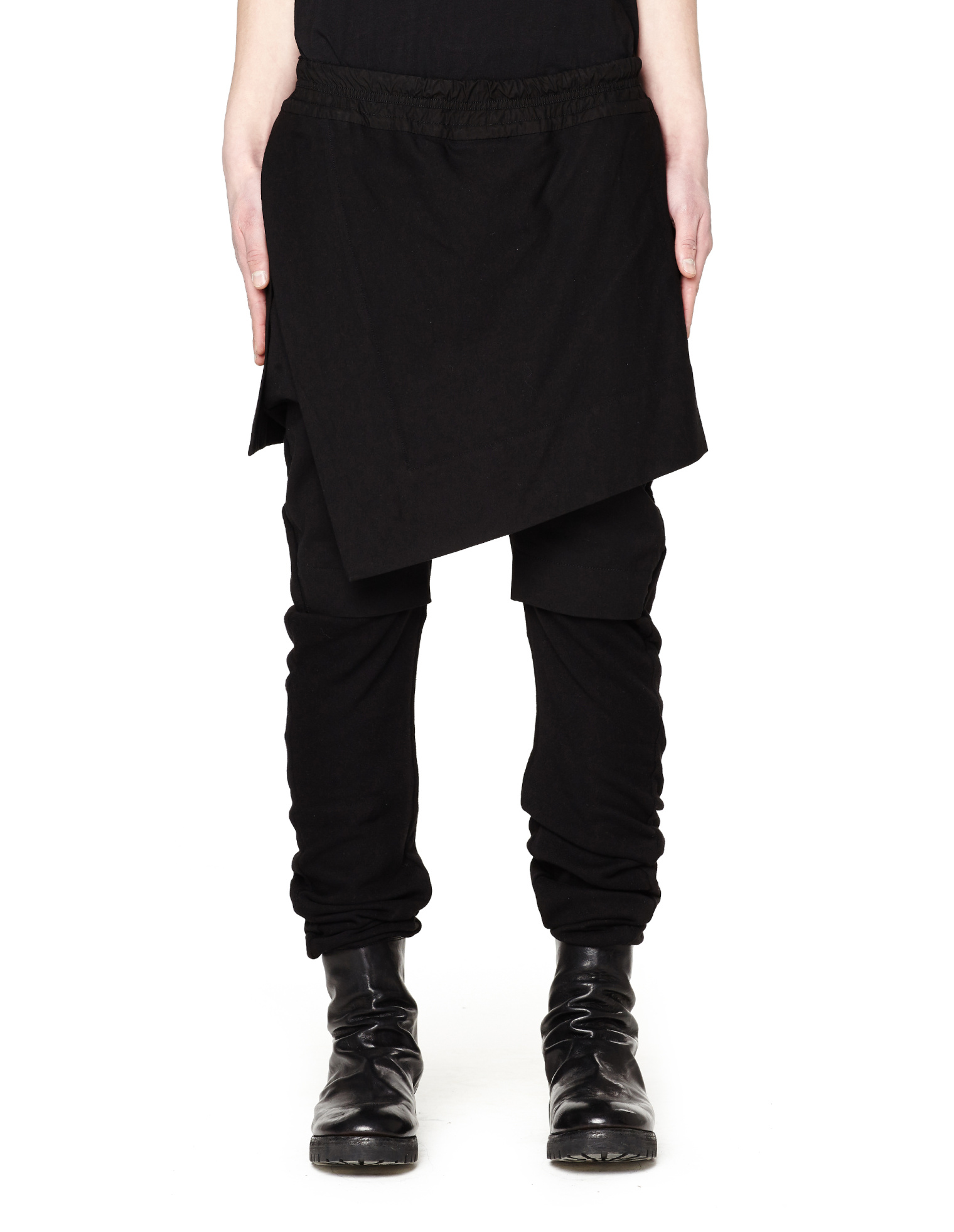 Julius Multi-layered cotton sweatpants with skirt