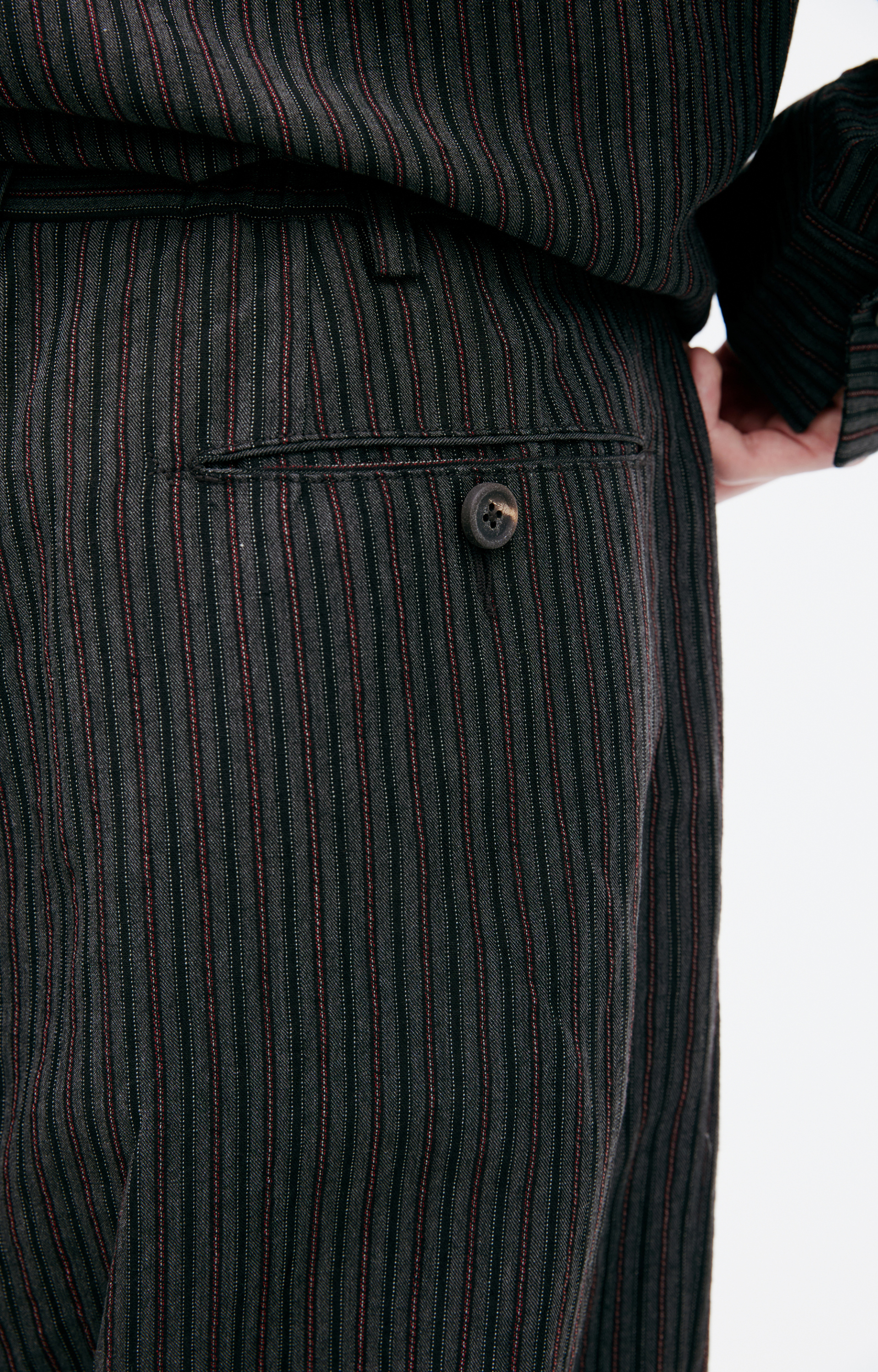 Ziggy Chen Straight trousers with stripes