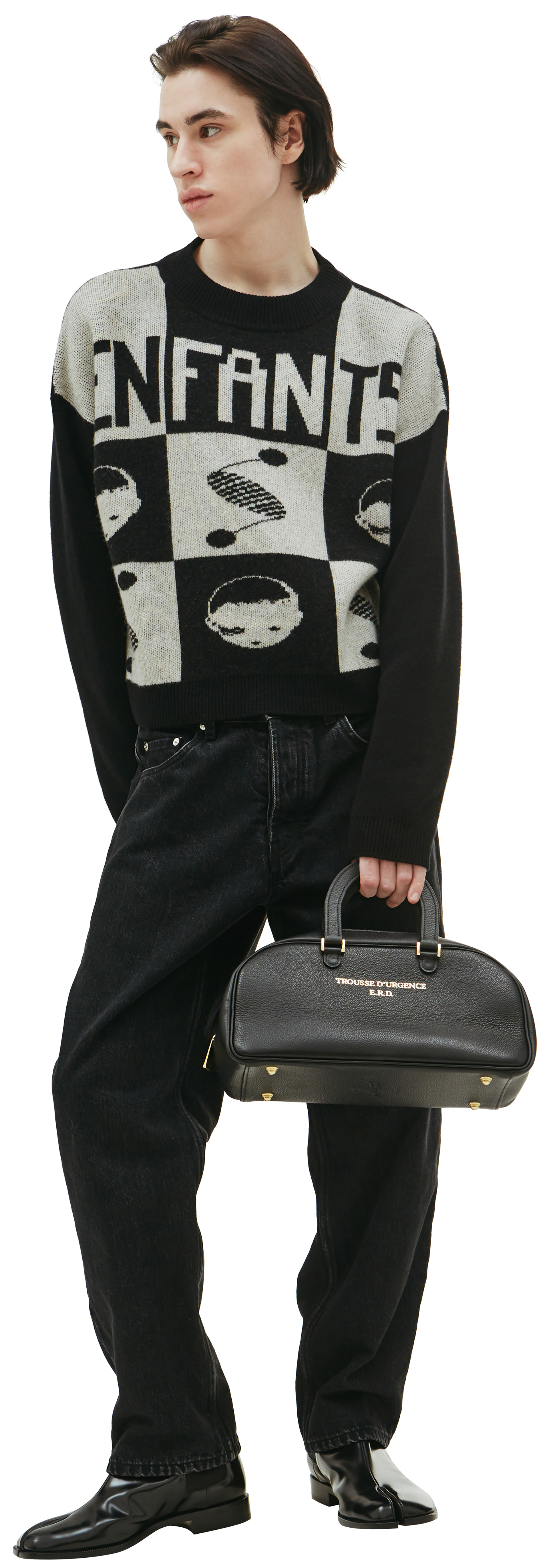 Enfants Riches Déprimés Logo check croped sweater