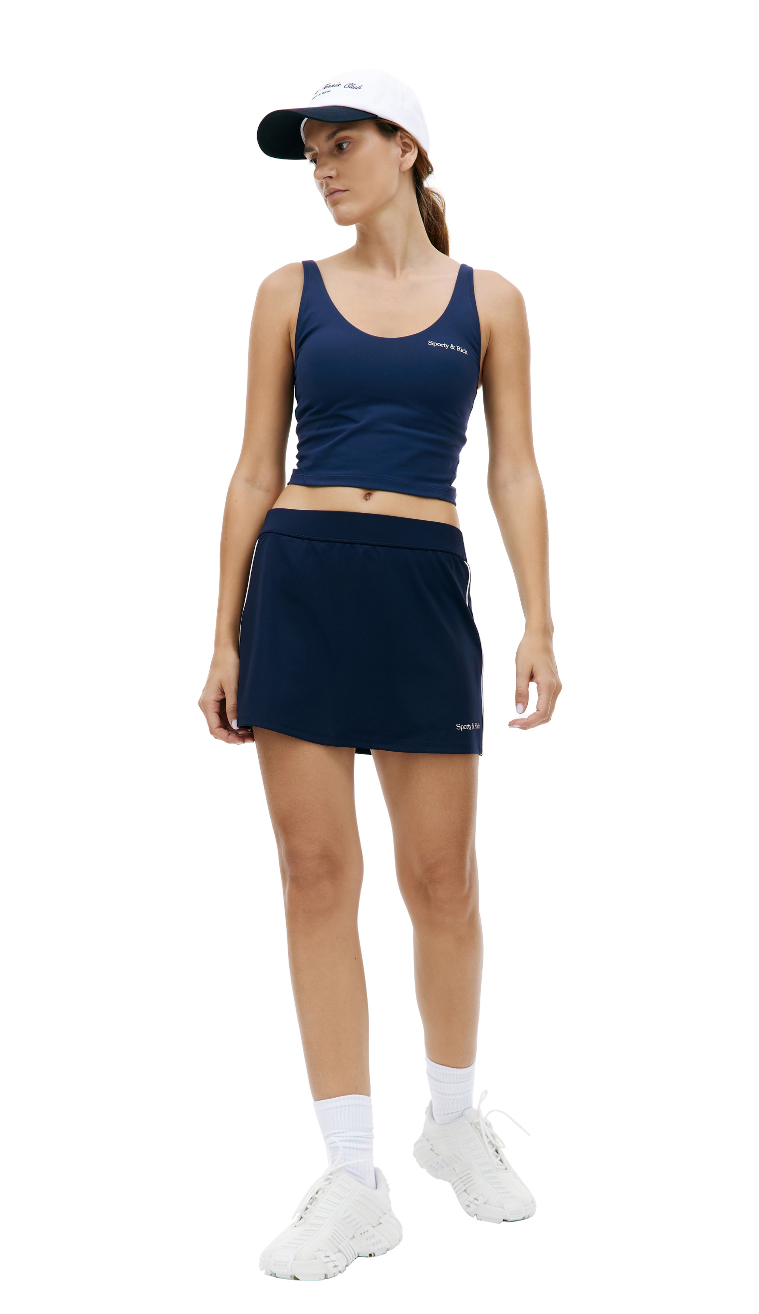 SPORTY & RICH Теннисная юбка мини с логотипом