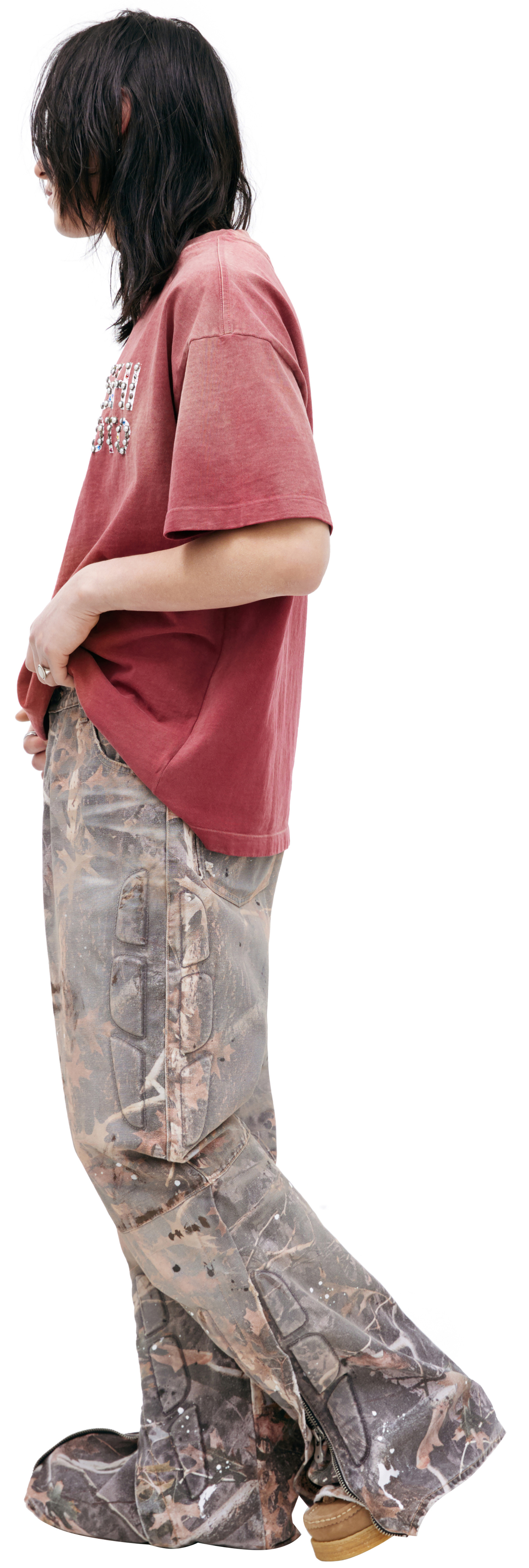Buy Satoshi Nakamoto men brown trousers with a washed out effect