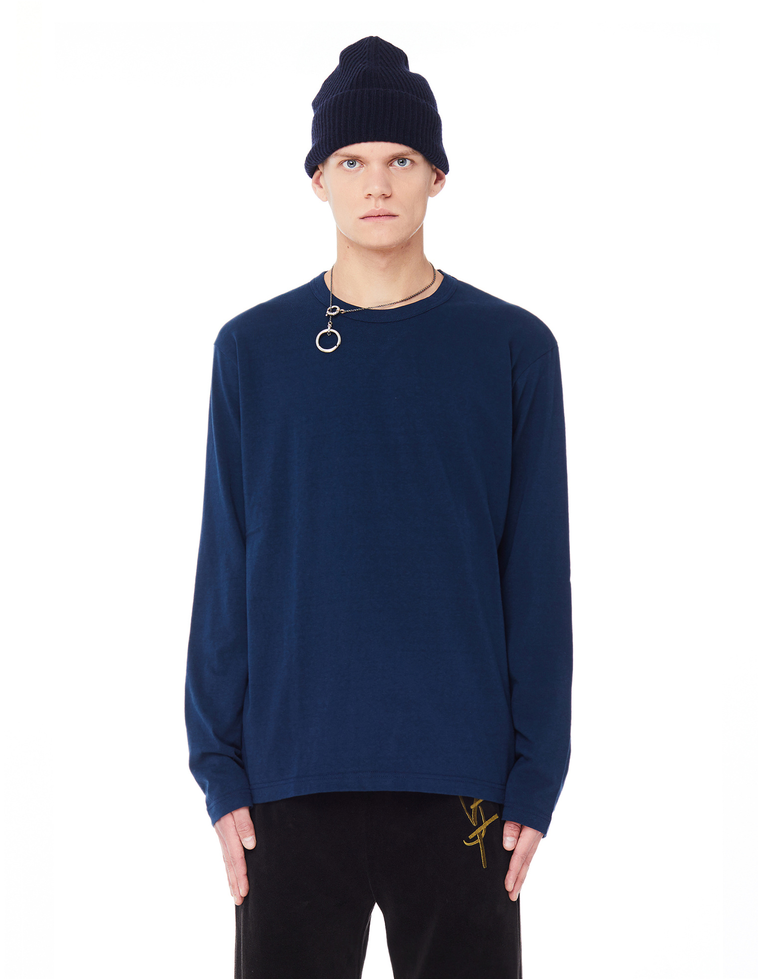 Junya Watanabe Синий лонгслив из хлопка