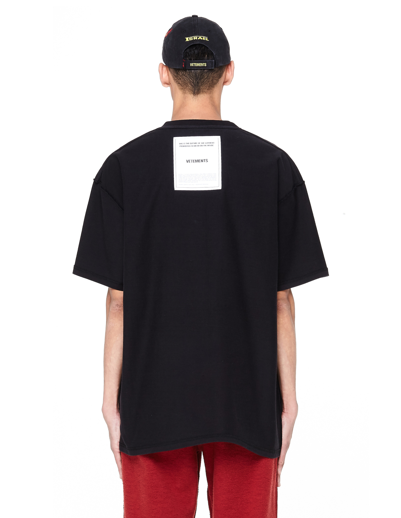 VETEMENTS Черная хлопковая футболка Inside-out