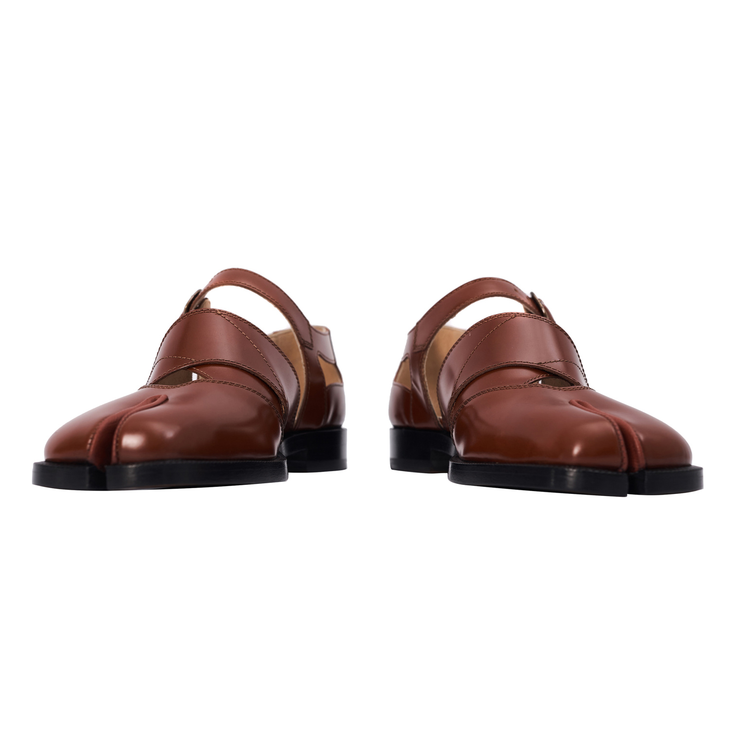 Maison Margiela Brown Leather Tabi Sandals