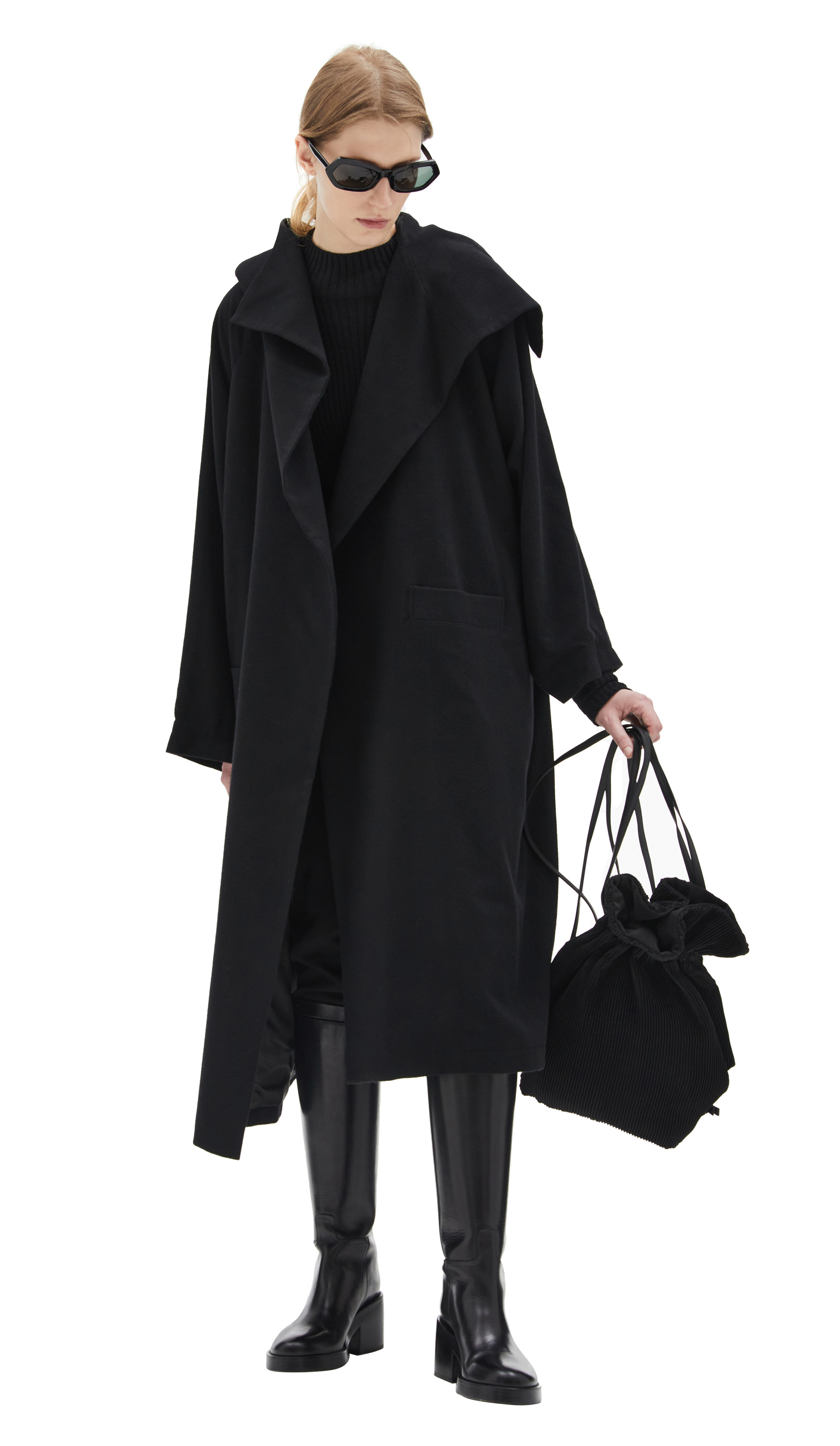 Y\'s Black pleated bag