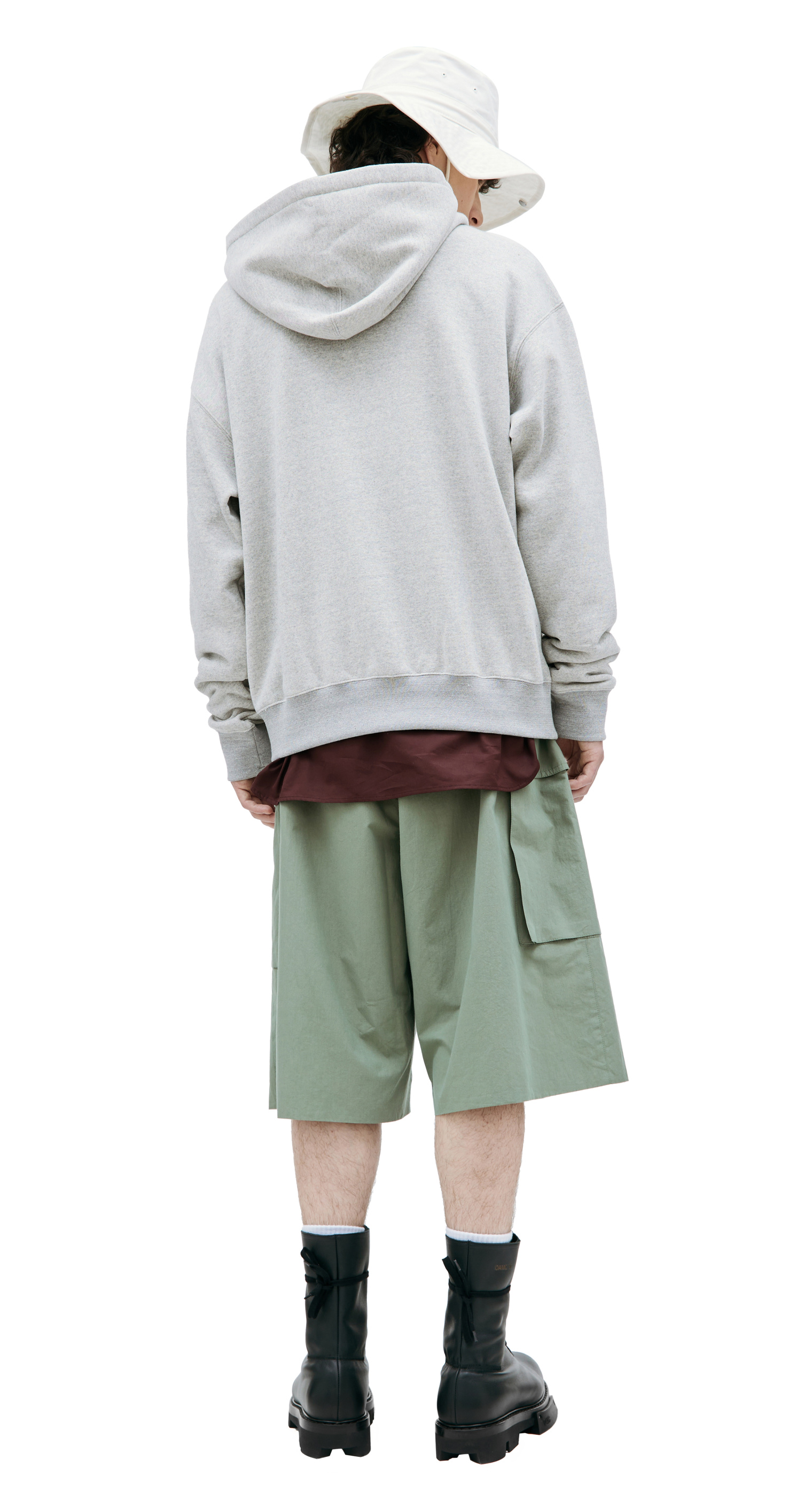 Jil Sander Grey zipped hoodie