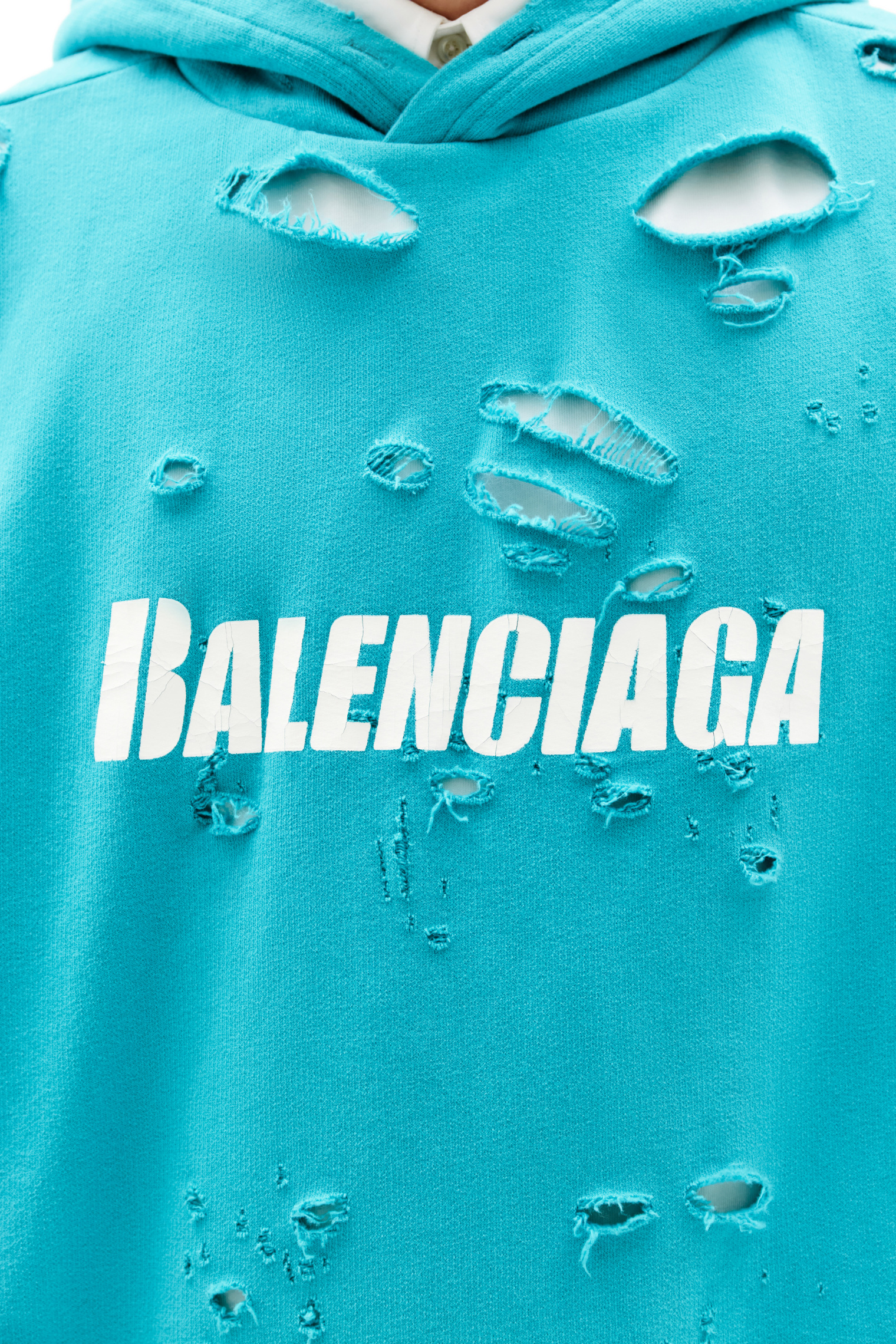 Balenciaga Blue Cotton Hoodie
