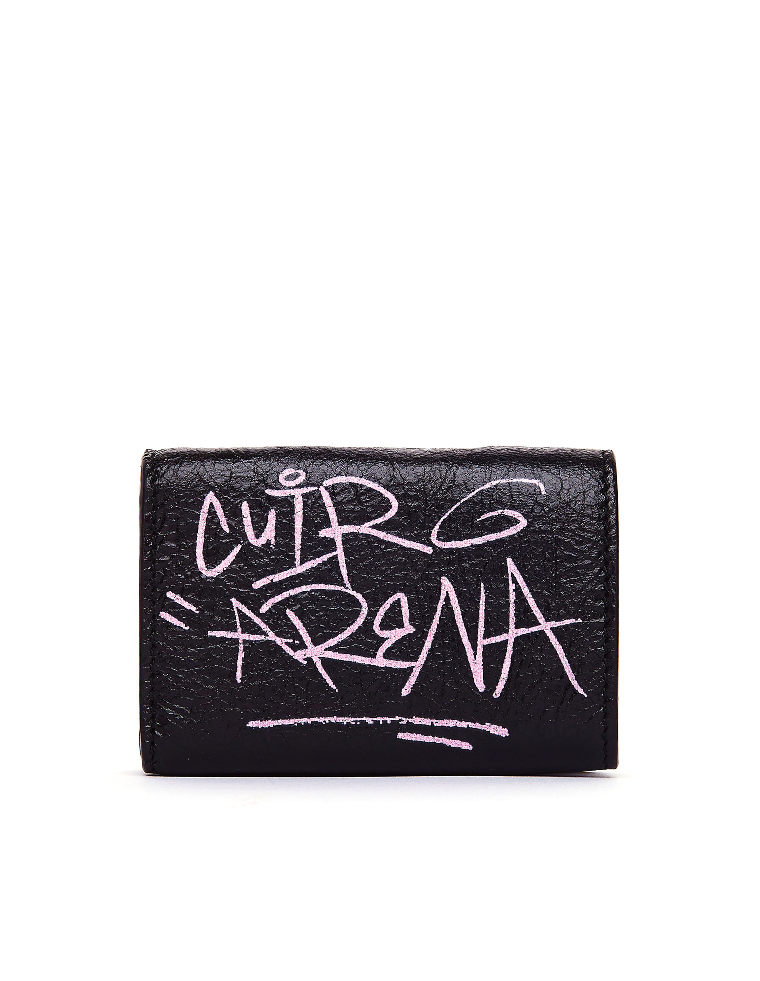 Balenciaga Black Papier Mini Graffiti Wallet