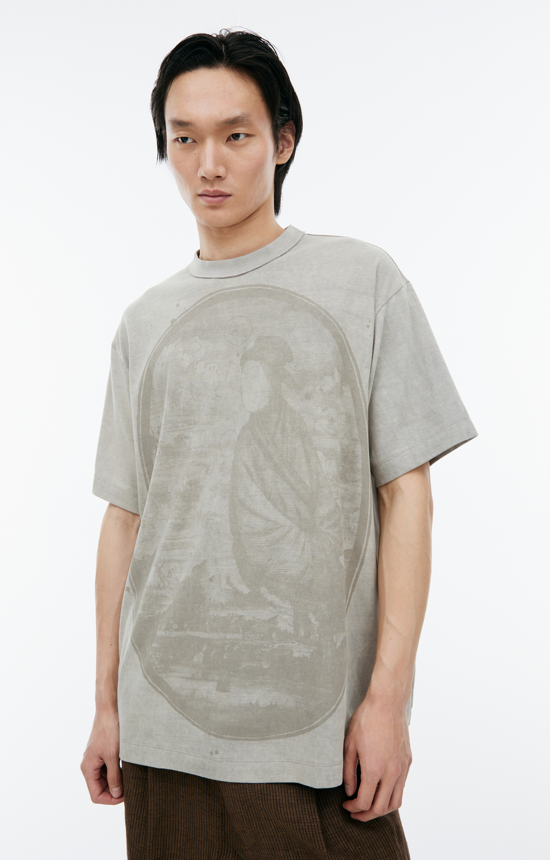 Ziggy Chen Beige print T-shirt