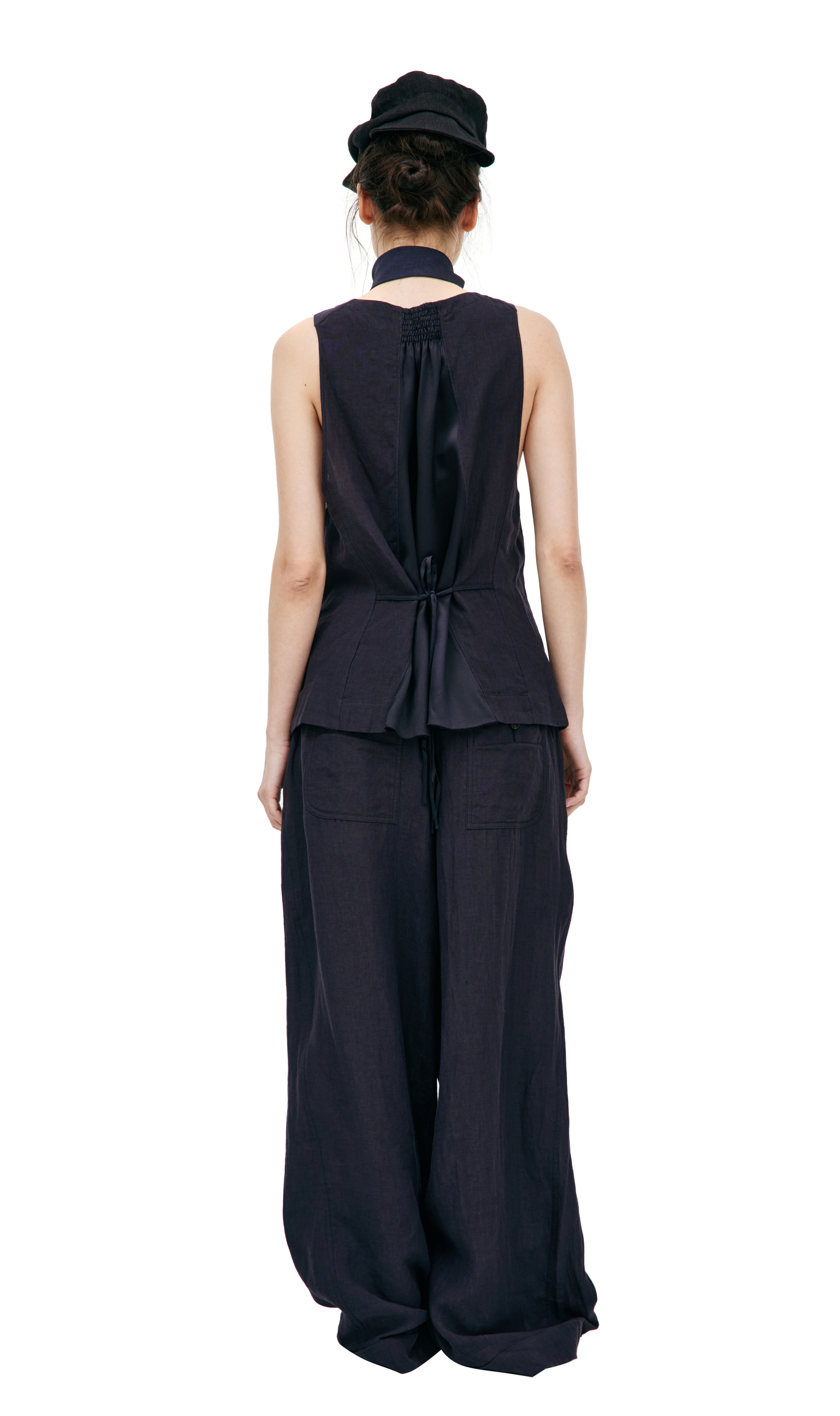 Ziggy Chen Plaid linen vest