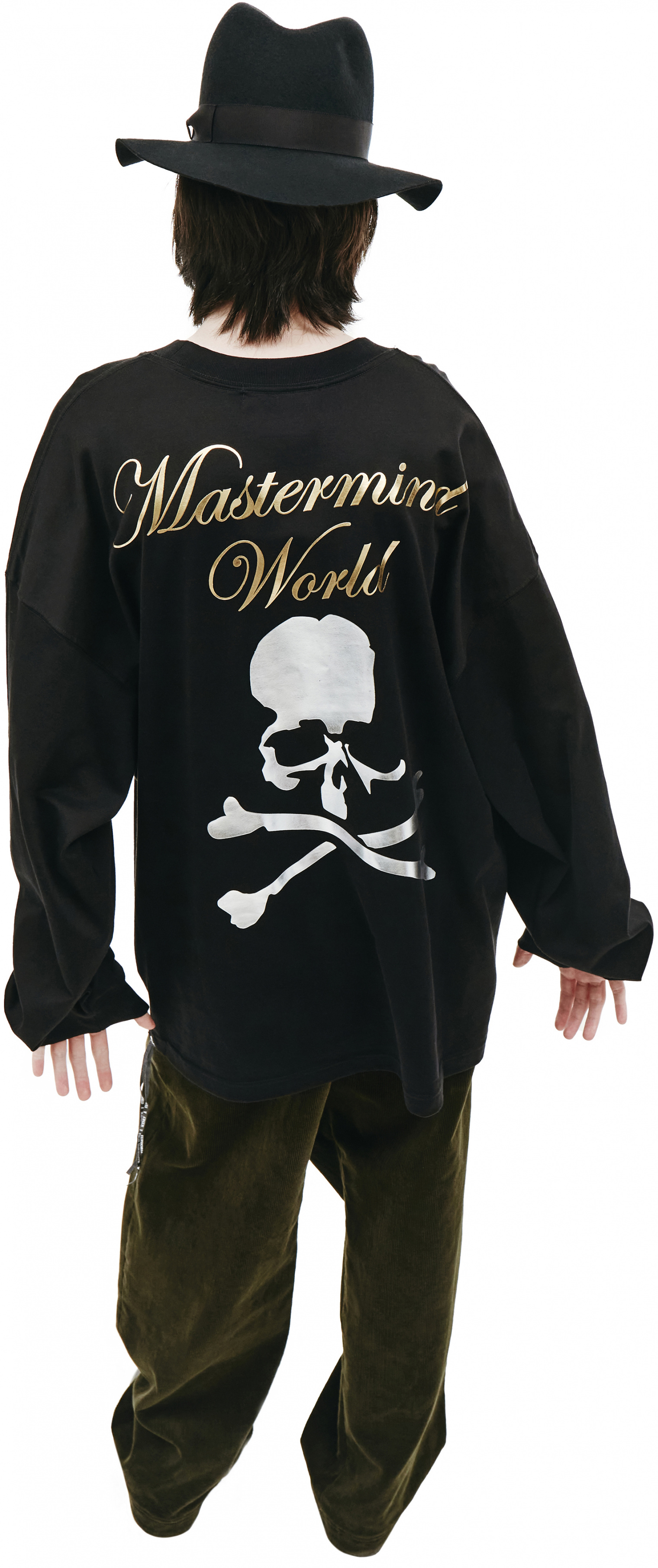 Mastermind WORLD Black Cotton Printed L/S T-shirt