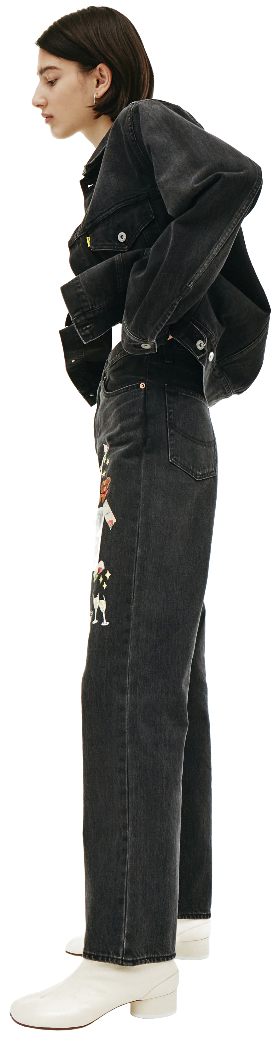 Doublet Grey Polaroid Patched Jeans