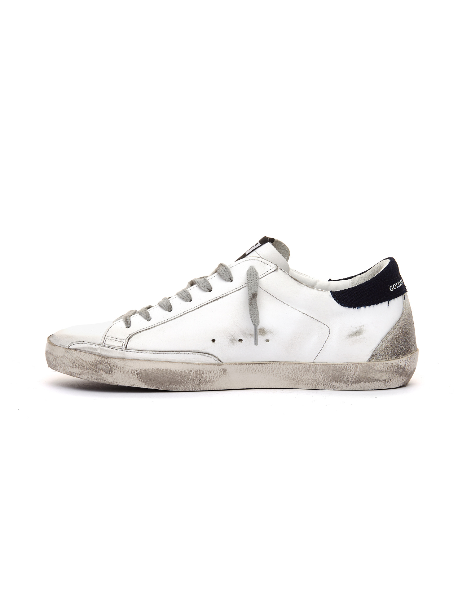 Golden Goose Белые кеды Superstar с синим задником