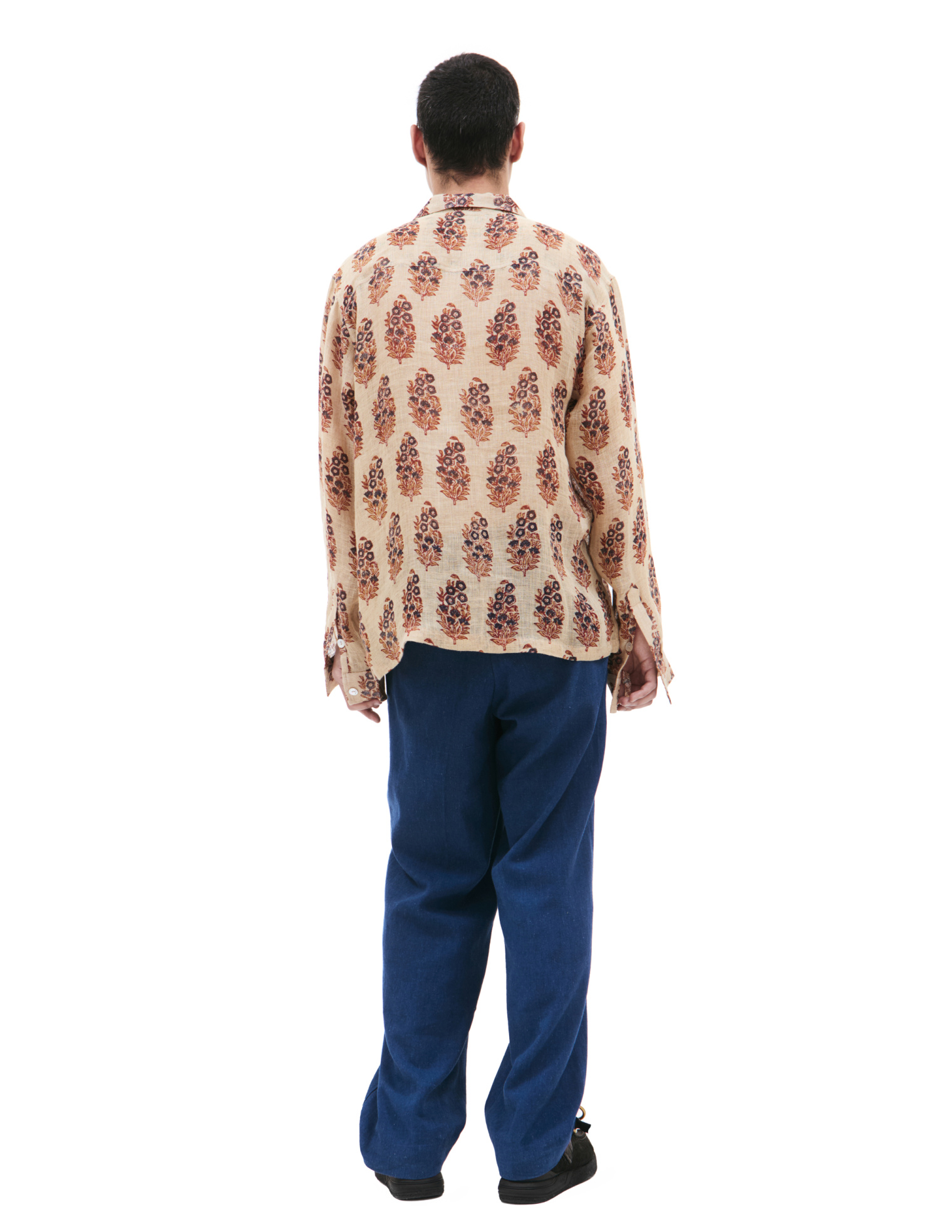 KARTIK Research Linen shirt with hand block