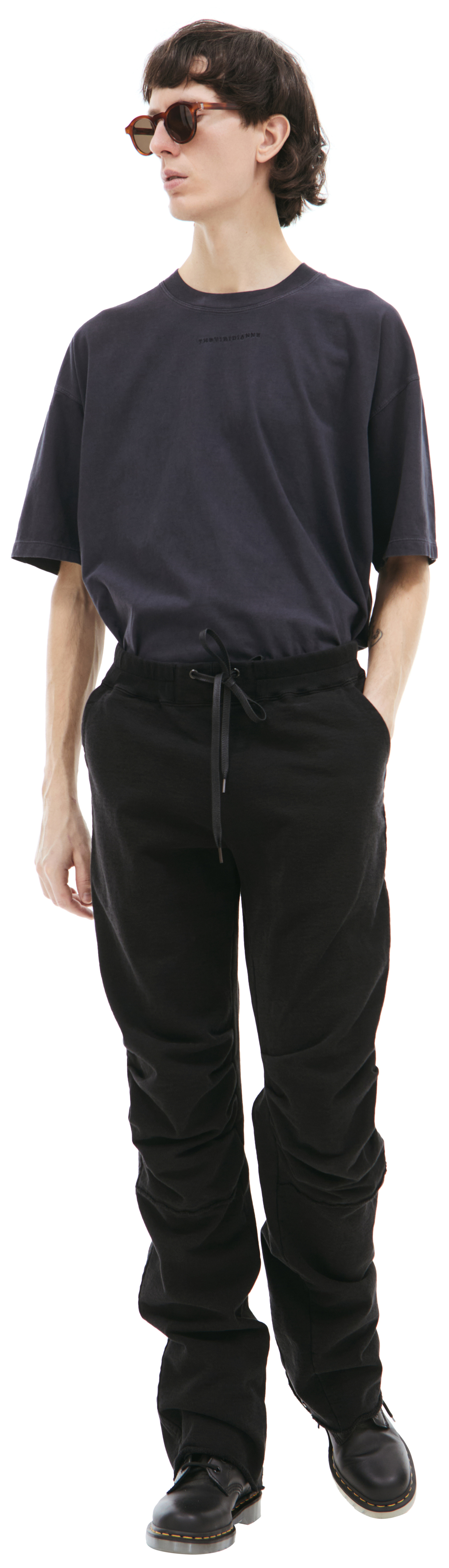 The Viridi-Anne Black trousers with zippers