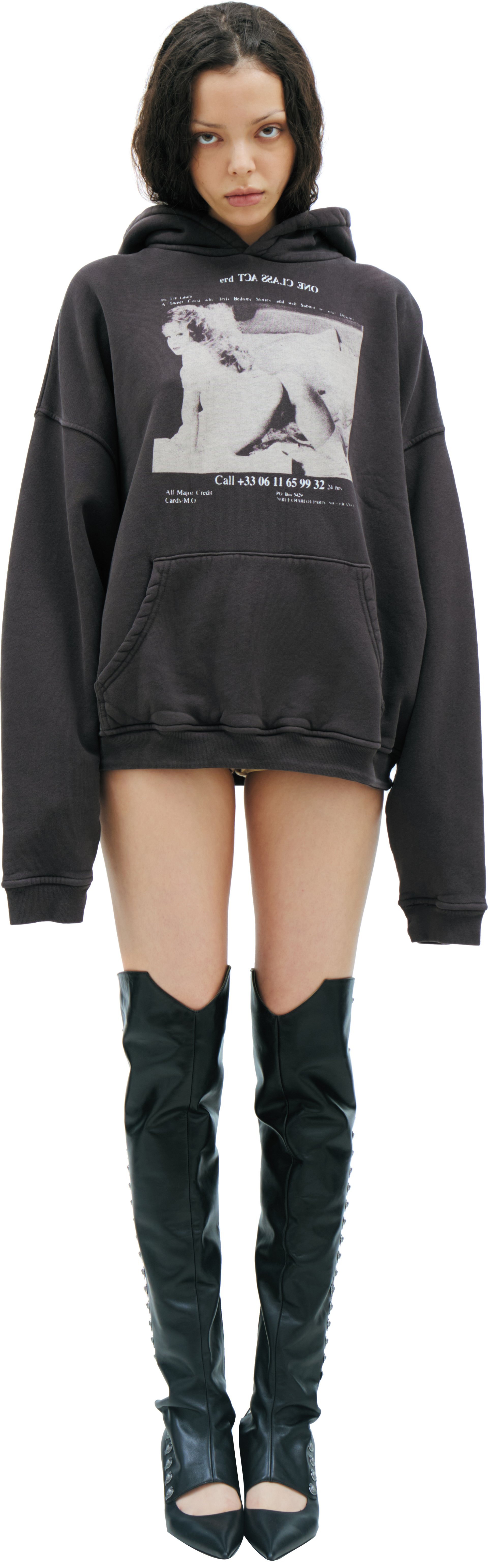 Enfants Riches Déprimés Dark grеy printed hoodie