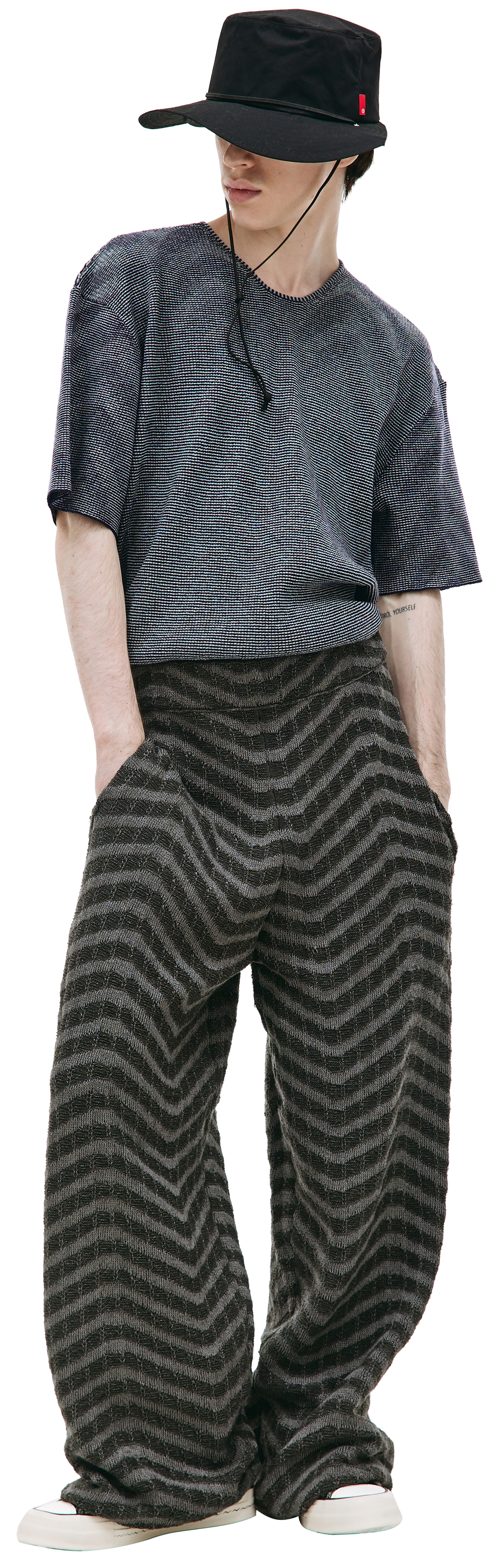 Isa Boulder Knit stripes trousers