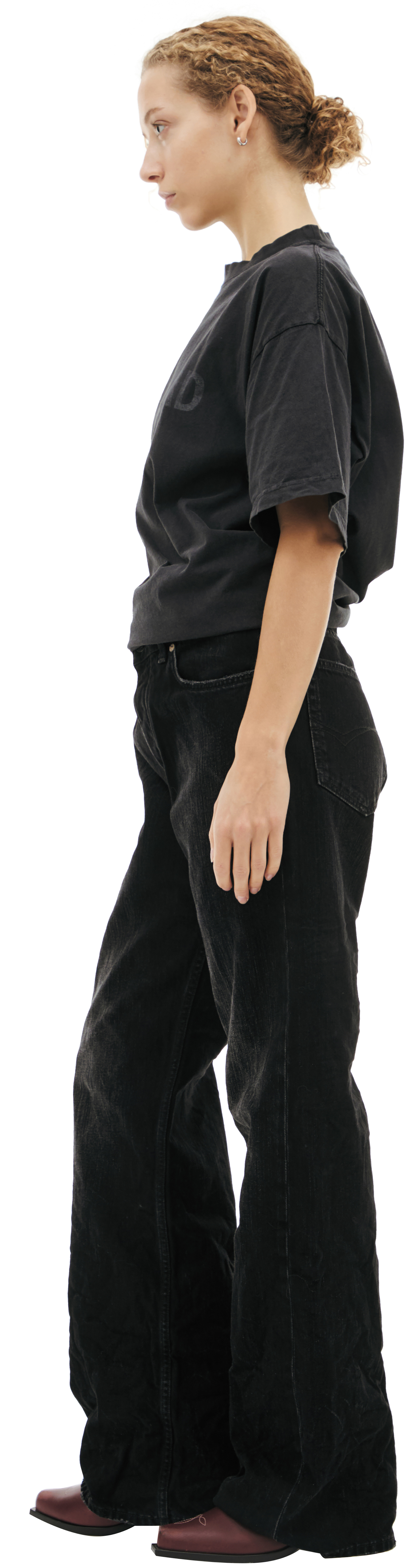 Balenciaga Wide-leg jeans with distressing