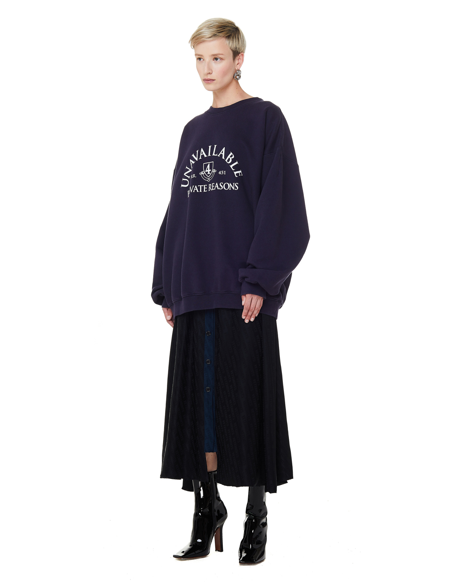 VETEMENTS Unavailable Navy Blue Cotton Sweatshirt