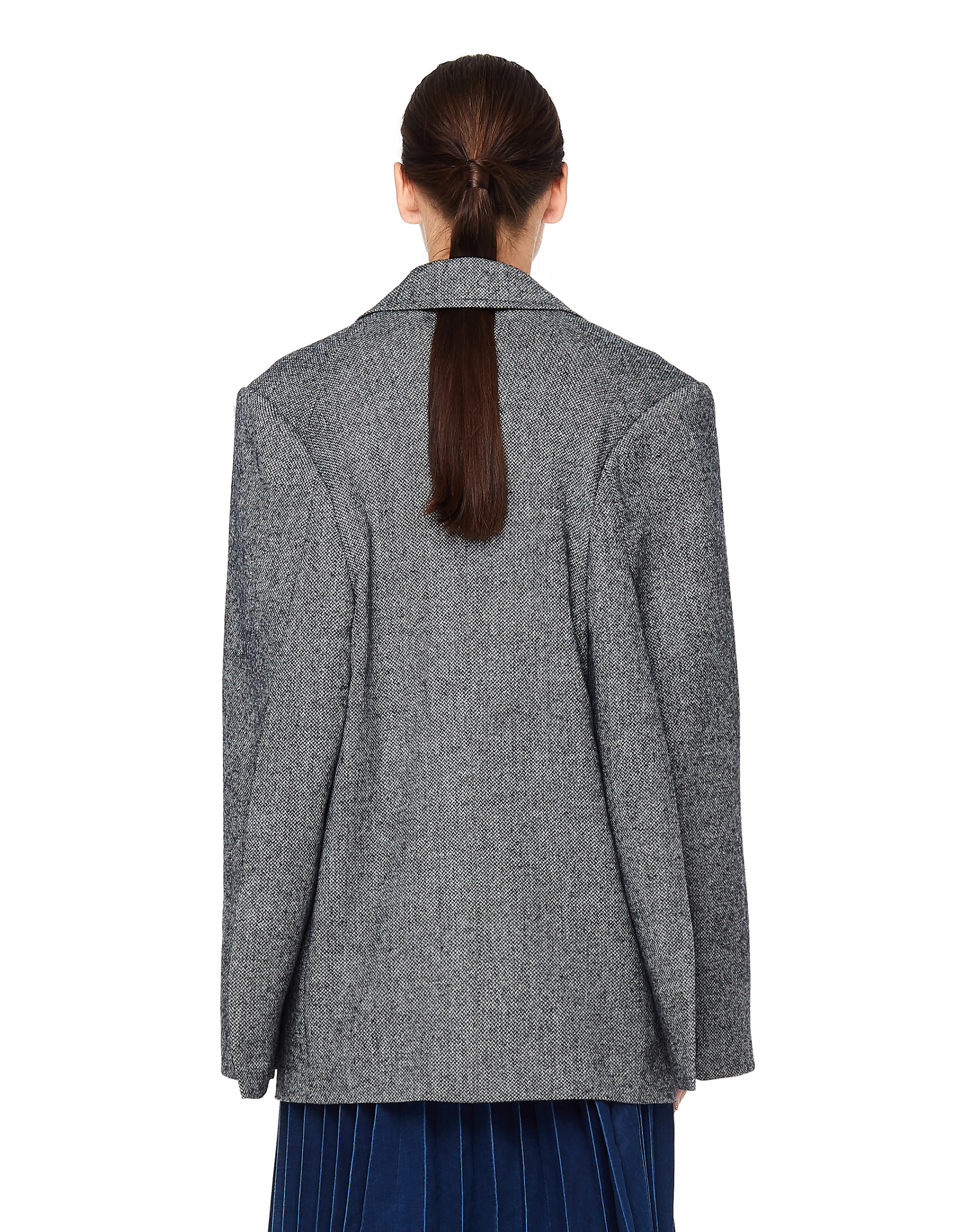 Junya Watanabe Grey Oversized Tweed Jacket
