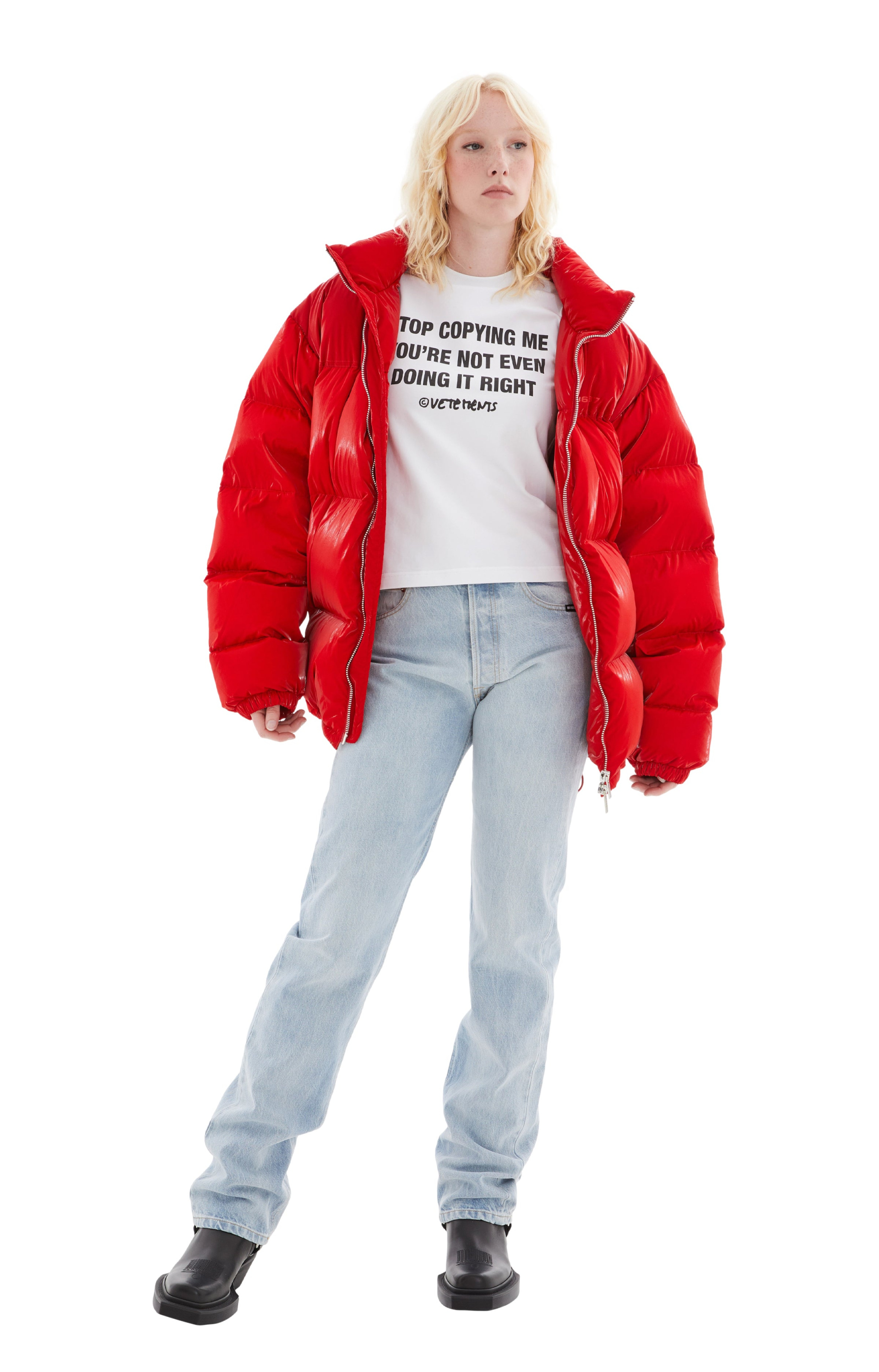 VTMNTS Red Laquer Puffer Jacket