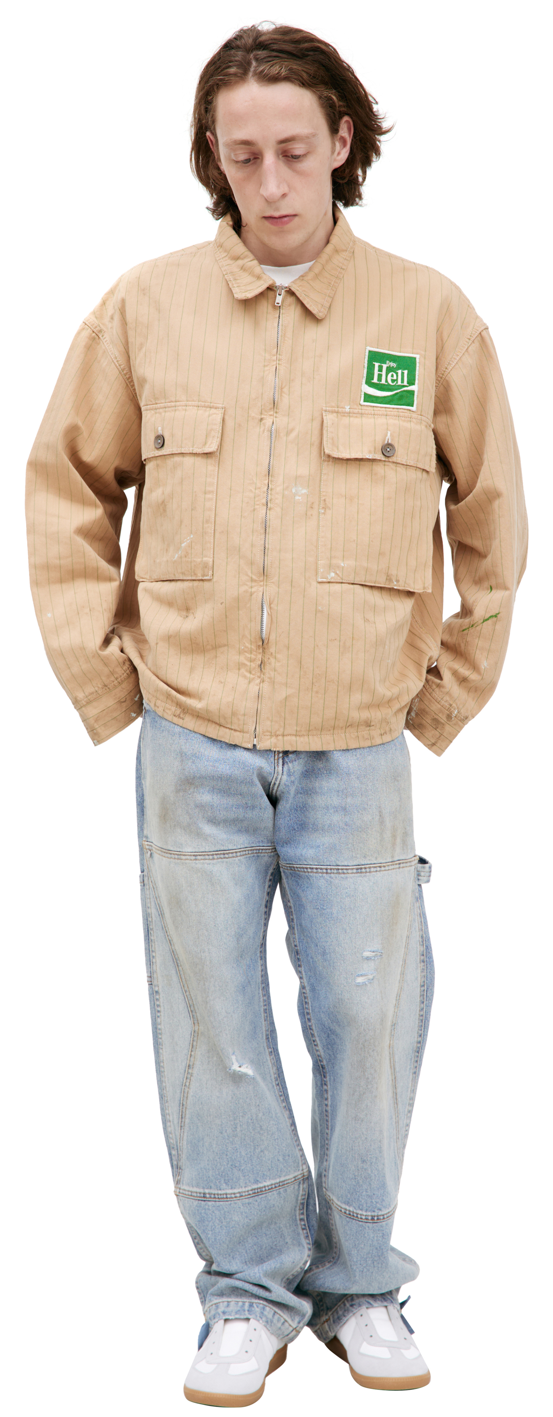 Saint Mxxxxxx Beige jacket with patch