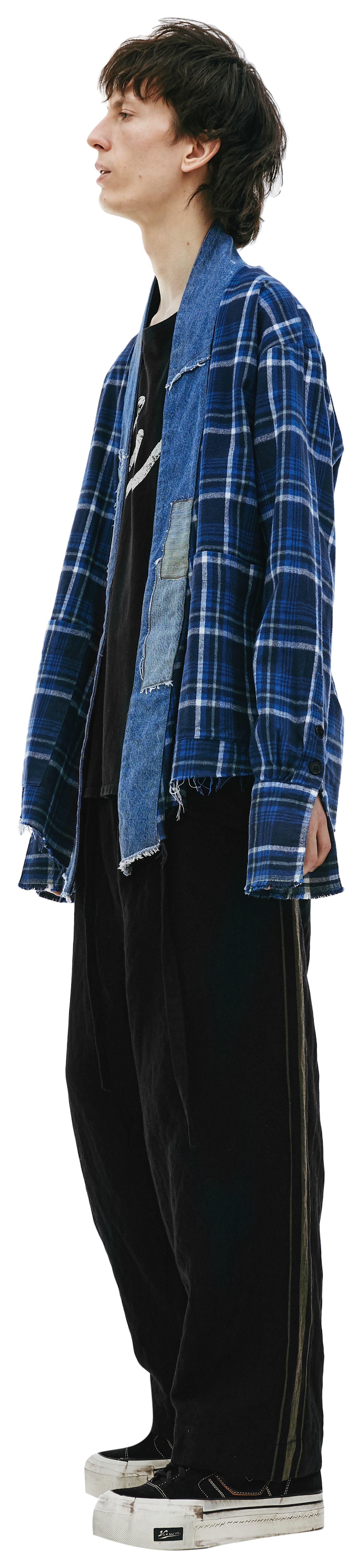 Greg Lauren Комбинированная рубашка-кимоно
