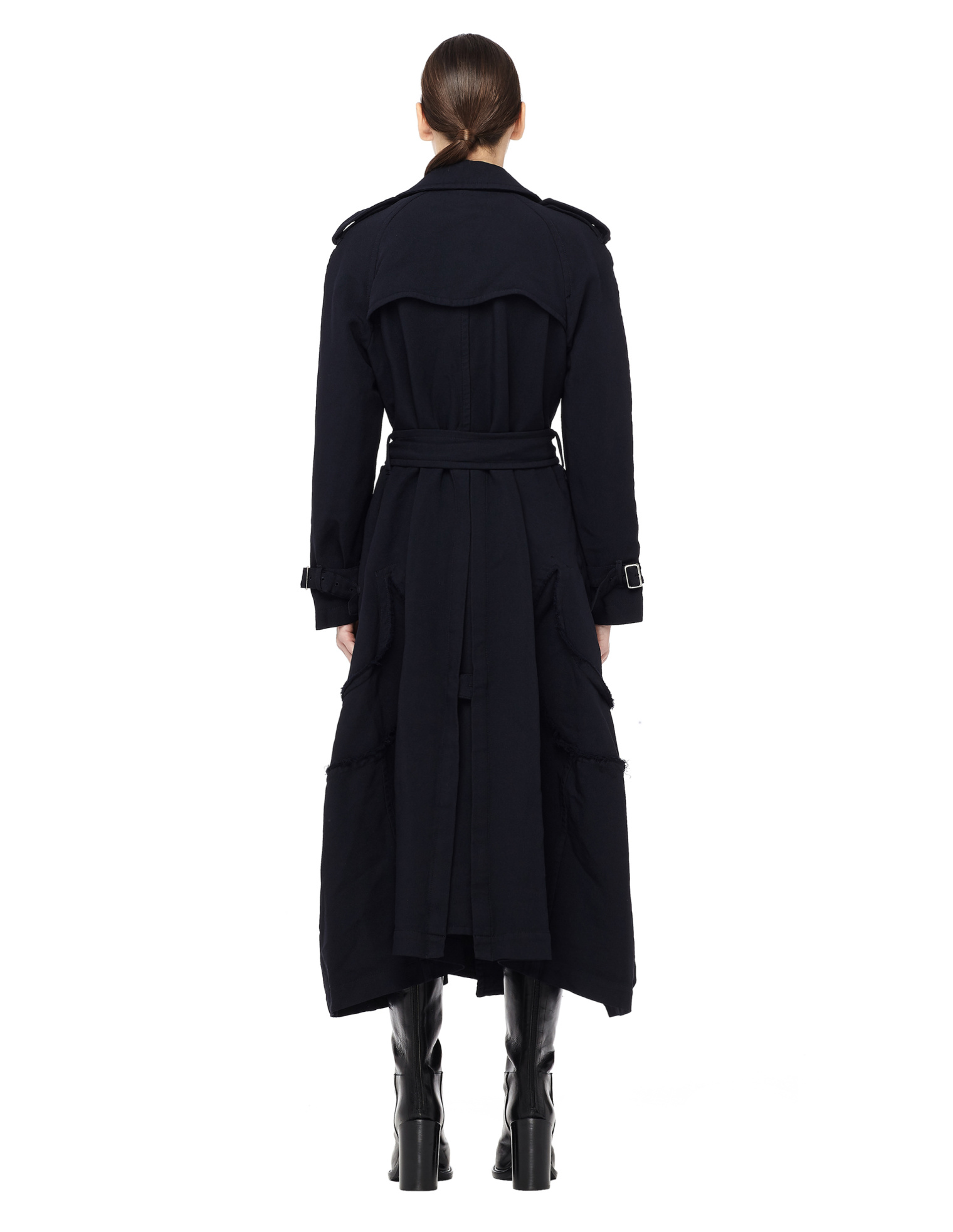 Comme des Garcons Двубортный тренч в пол с эполетами