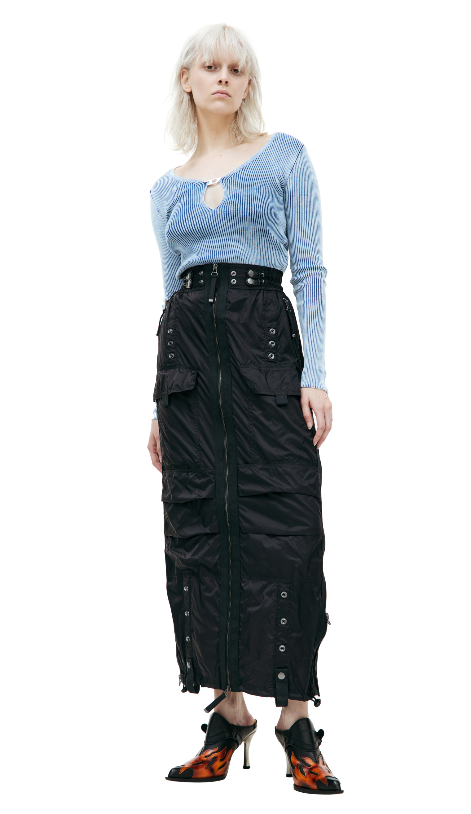 Diesel O-KREP nylon cargo skirt