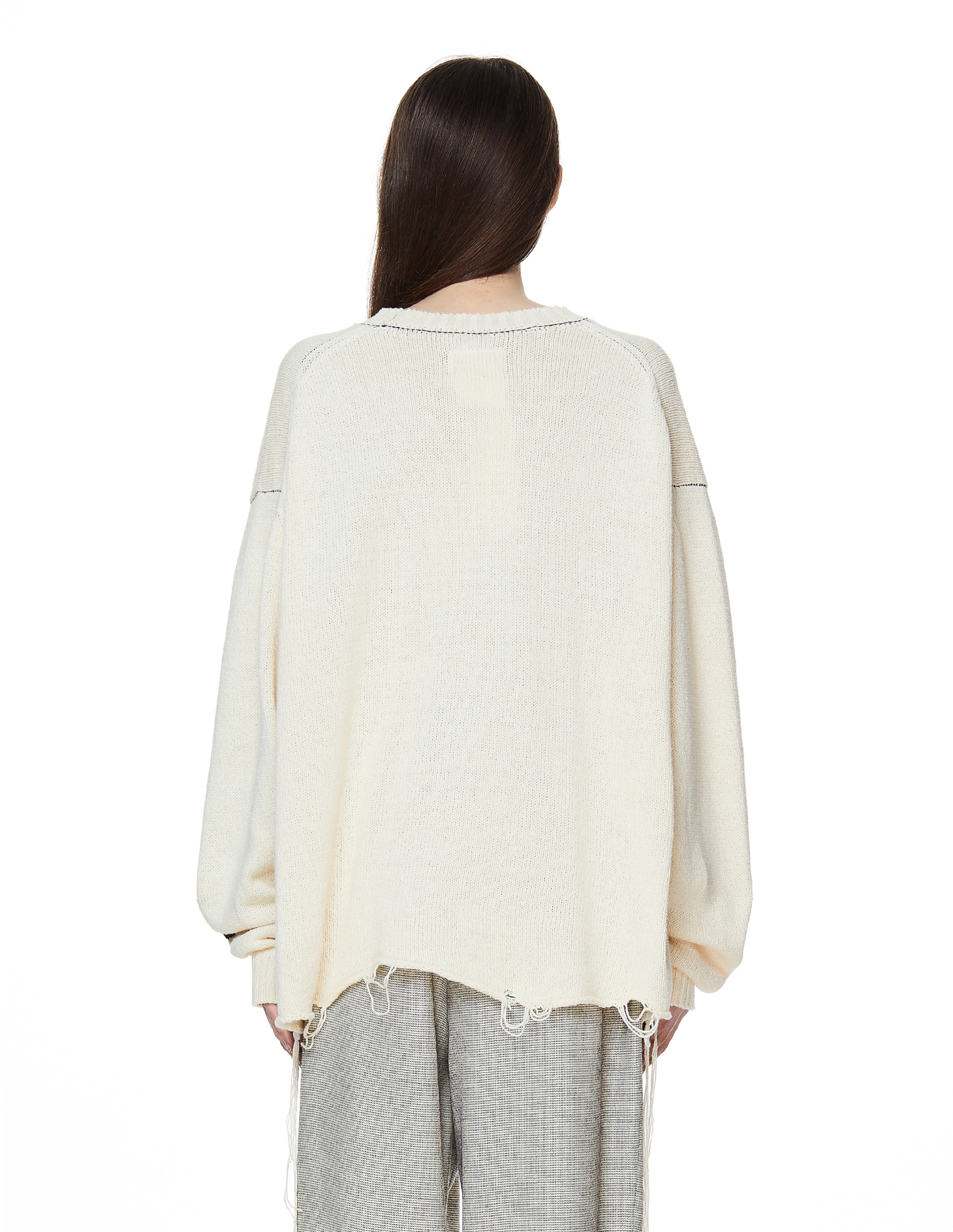 Doublet Ivory Cotton Hidden Message Sweater