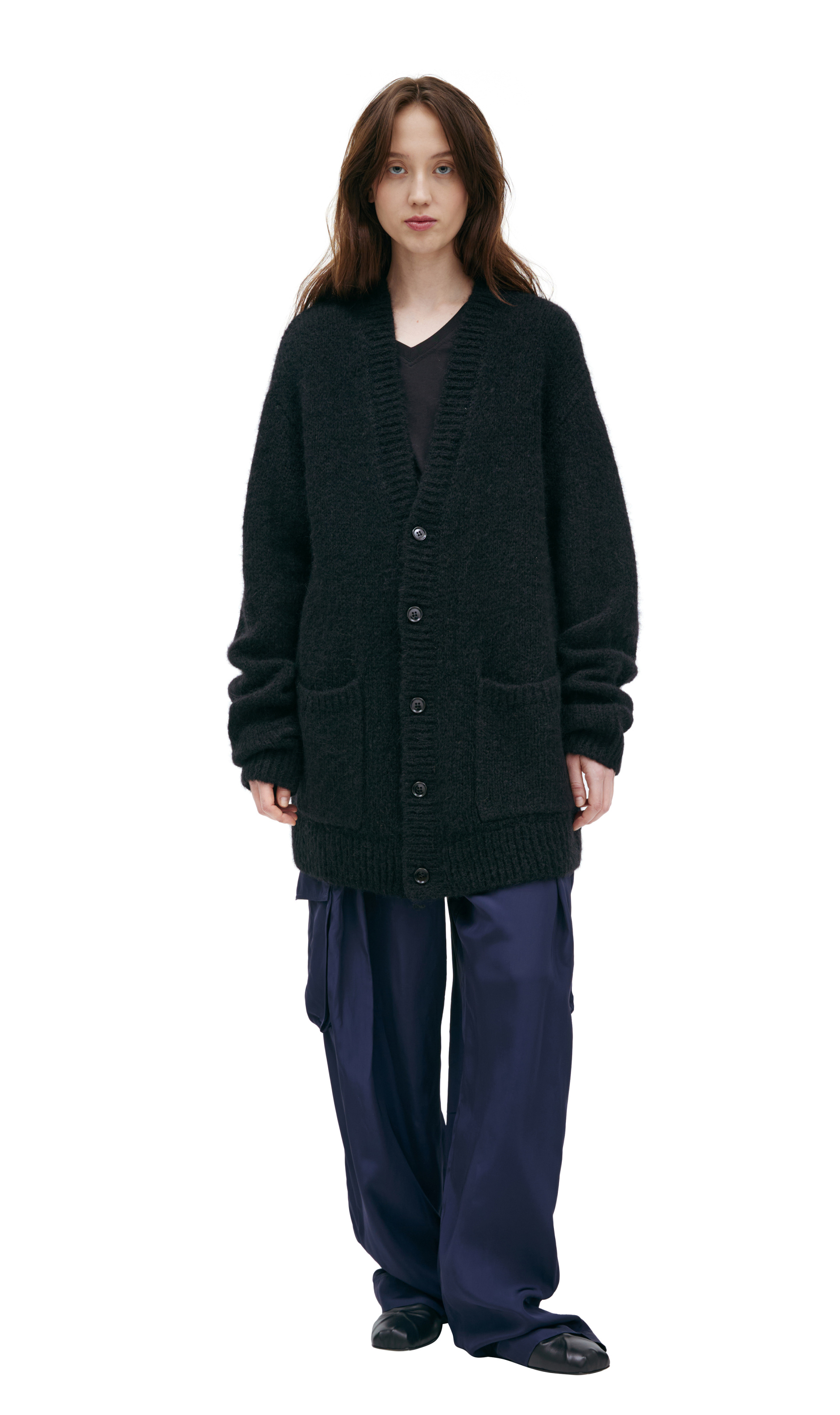 SAINT MICHAEL CARDIGAN/MOHAIR Lサイズ ブラック Buy Saint Michael men black mohair cardigan for $801 online