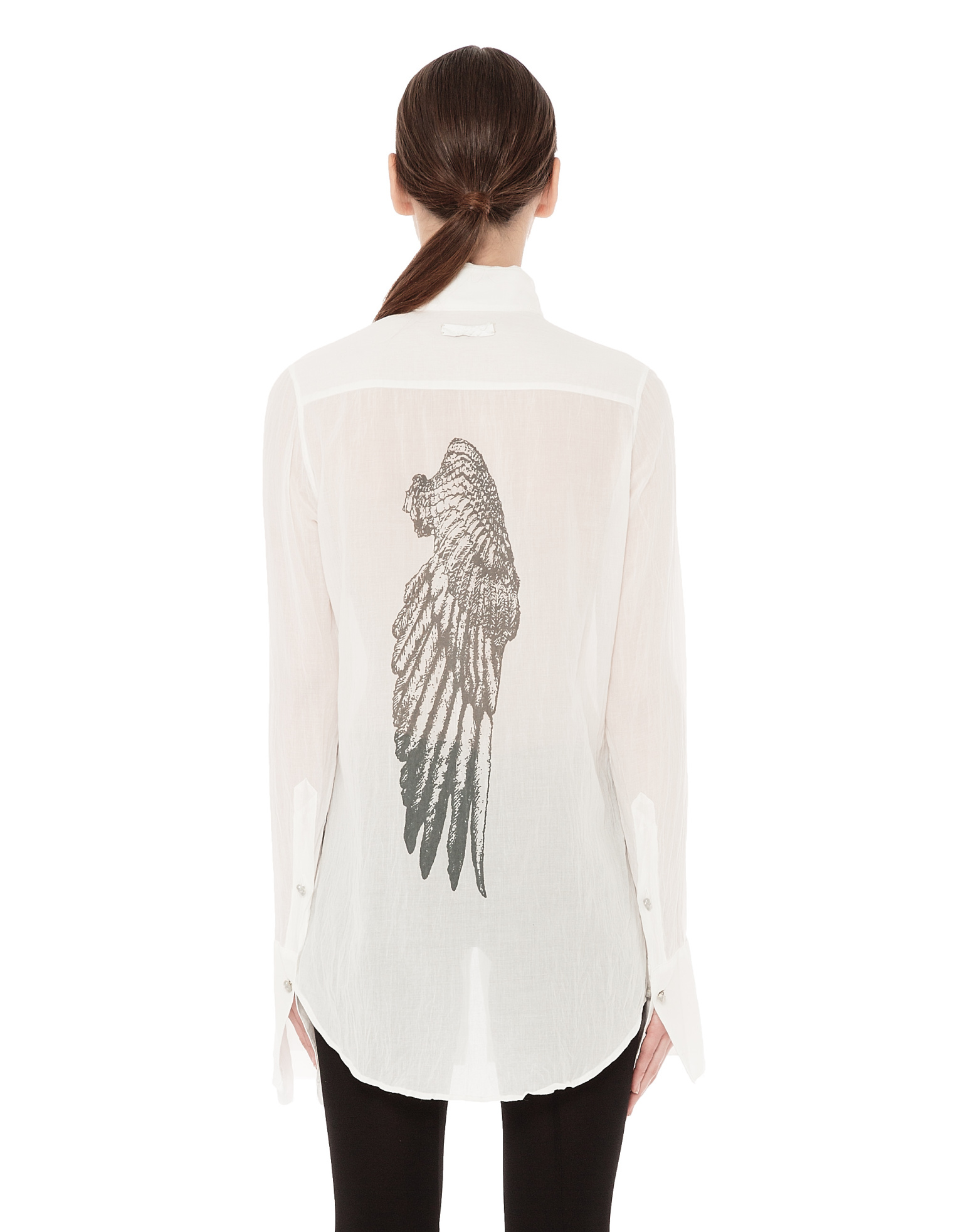 If Six Was Nine Dicky collar printed blouse