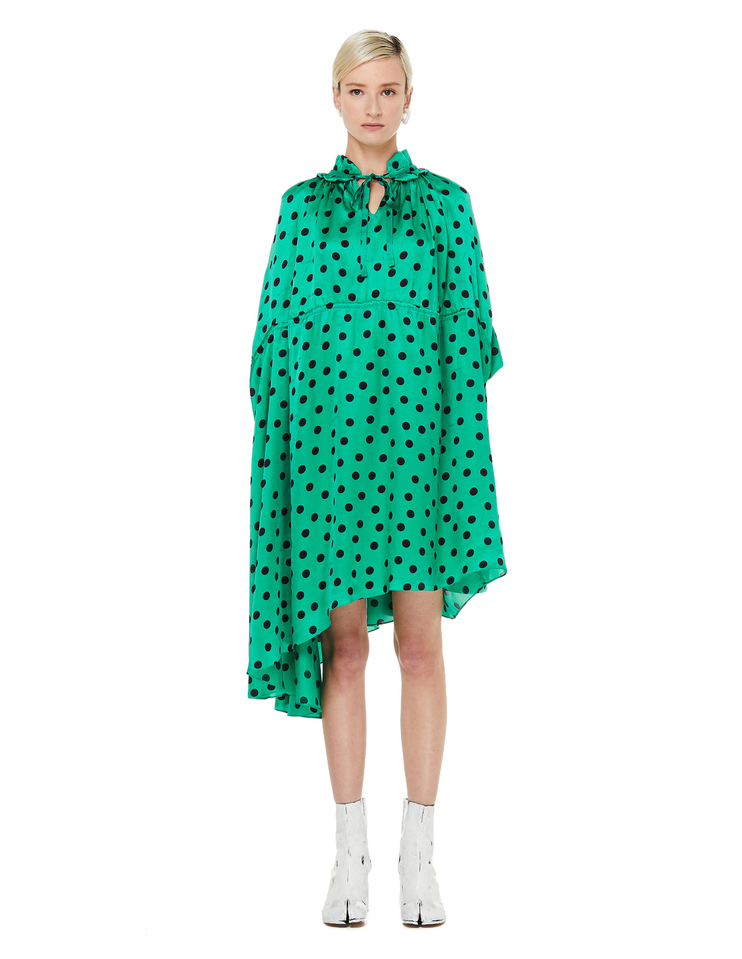 Balenciaga Asymmetric Polka Dot Dress