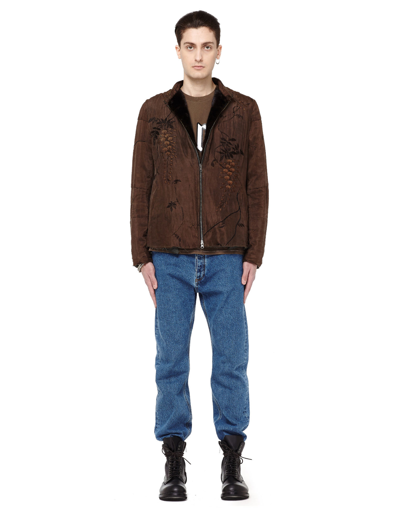 By Walid Mink padded silk jacket
