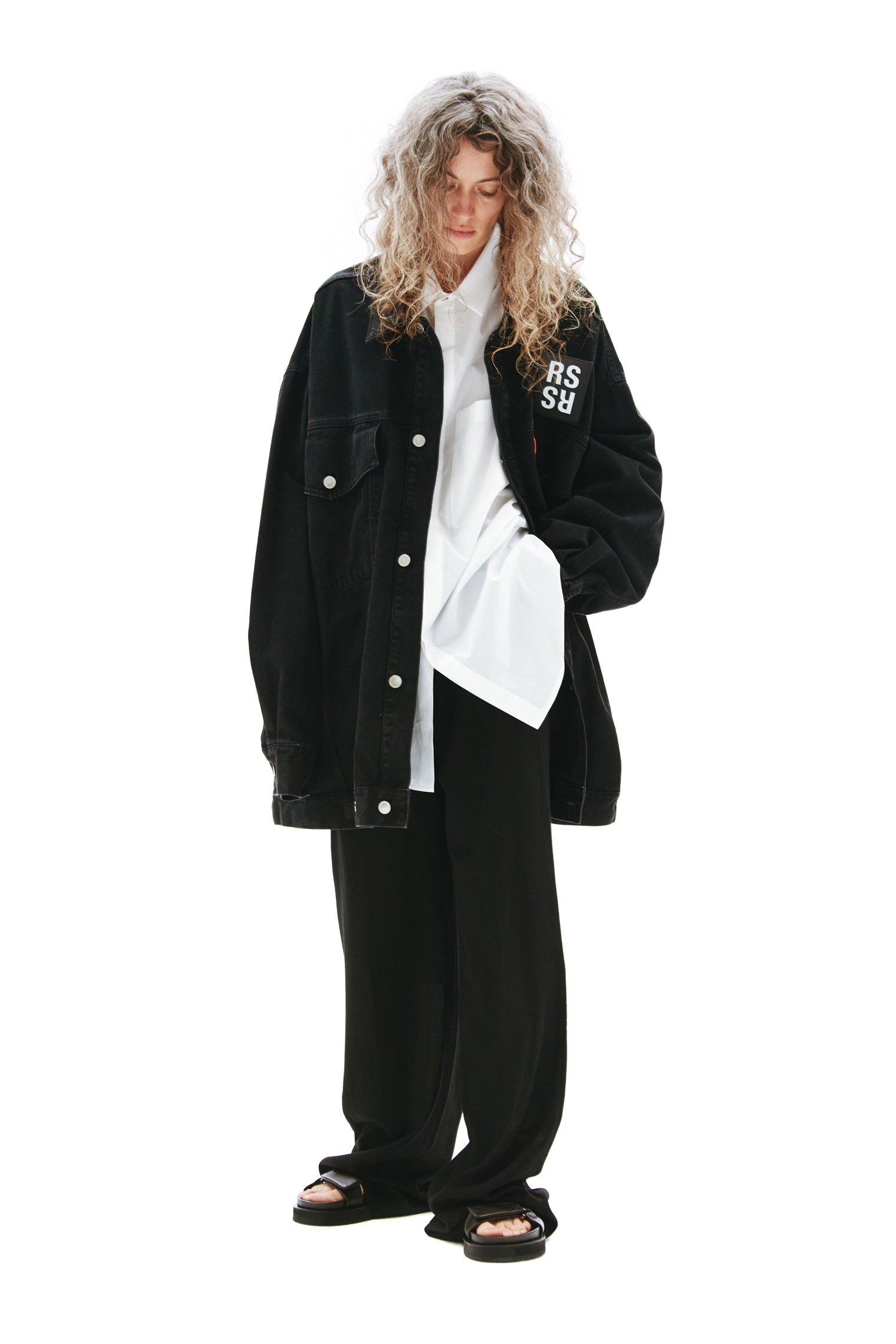 Raf Simons Black Denim Oversize Jacket