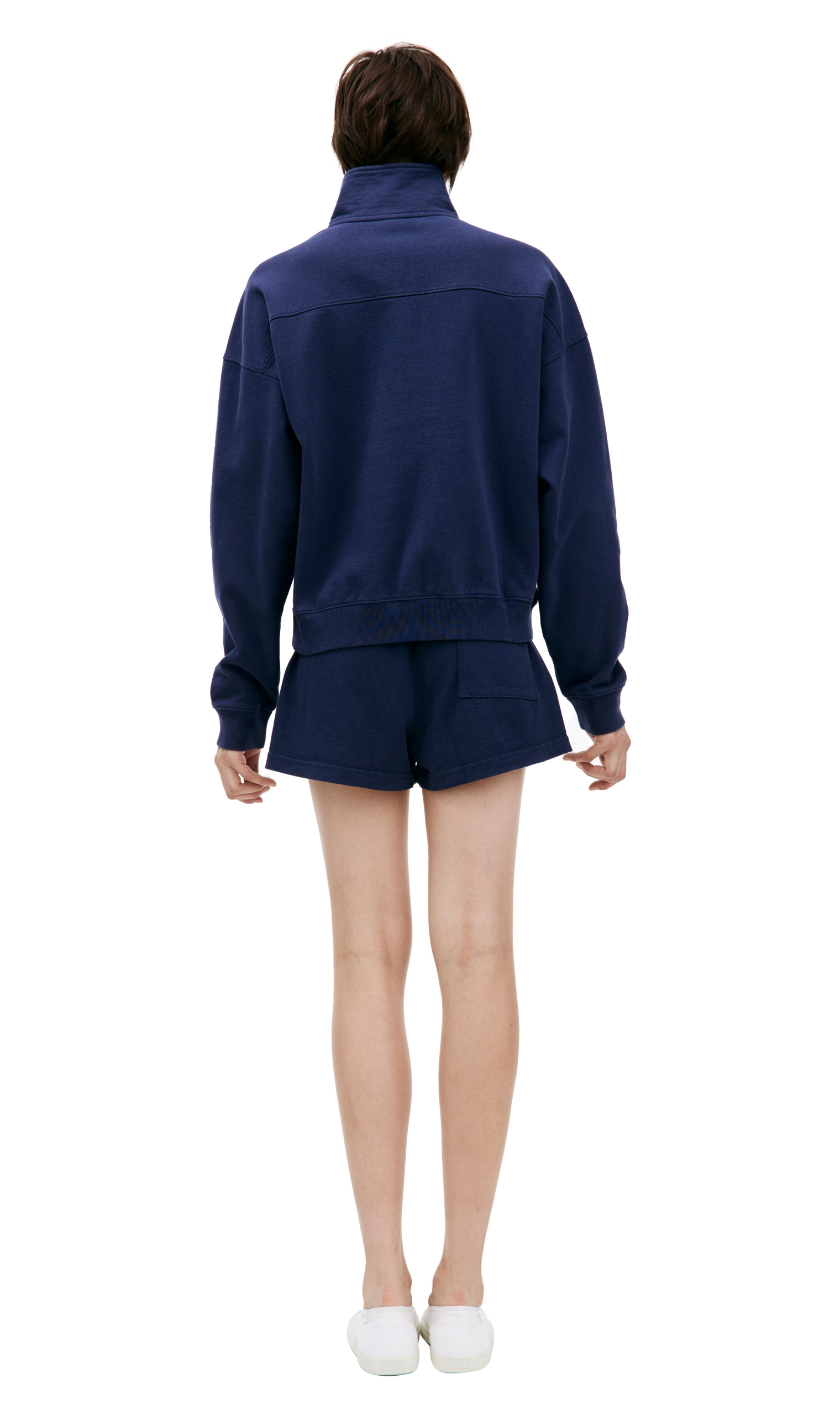 SPORTY & RICH Navy blue zip-up sweatshirt