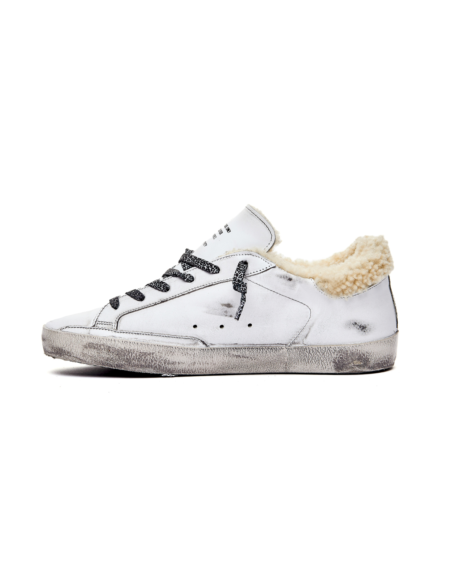 Golden Goose Кожаные кеды Superstar с овчиной