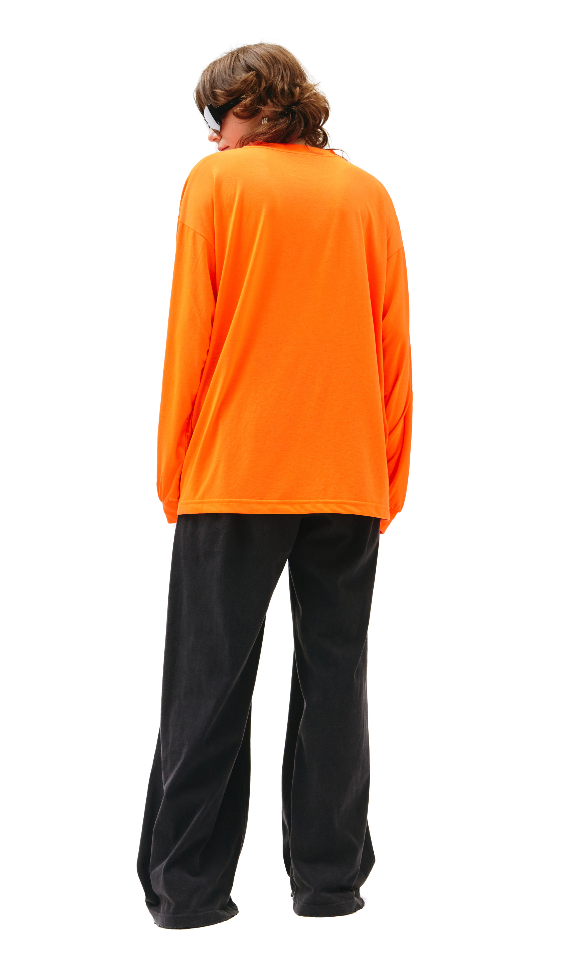 Balenciaga Orange Longsleeve with embroidered logo