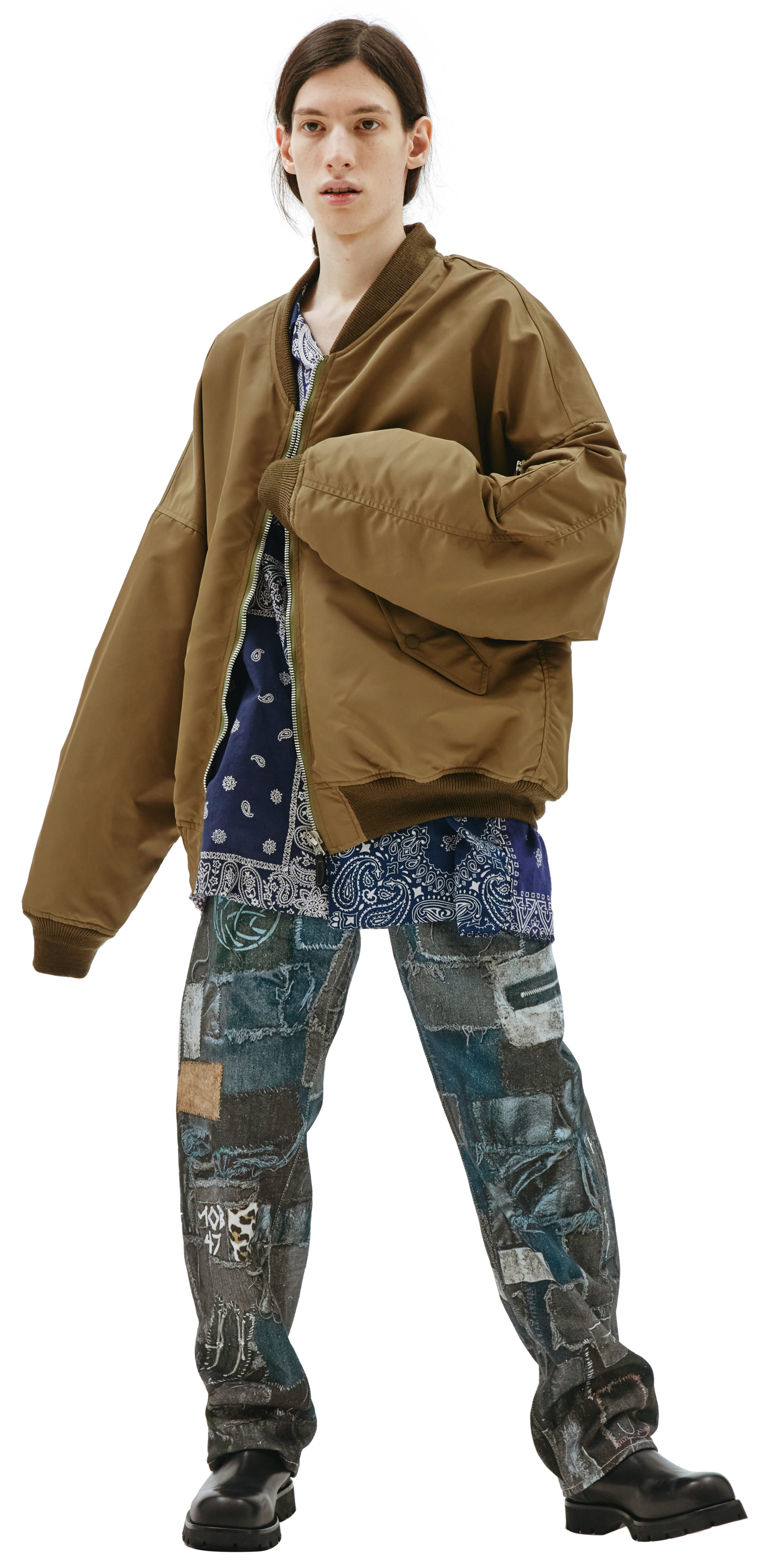 Doublet Olive Vegetable Dyed MA-1 Bomber