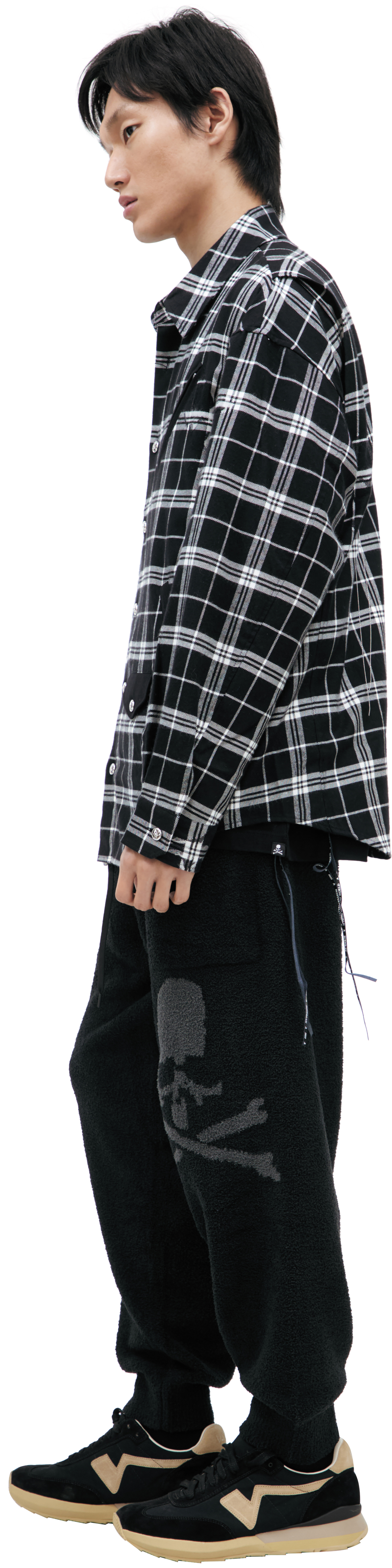 Mastermind WORLD Patch pocket plaid shirt