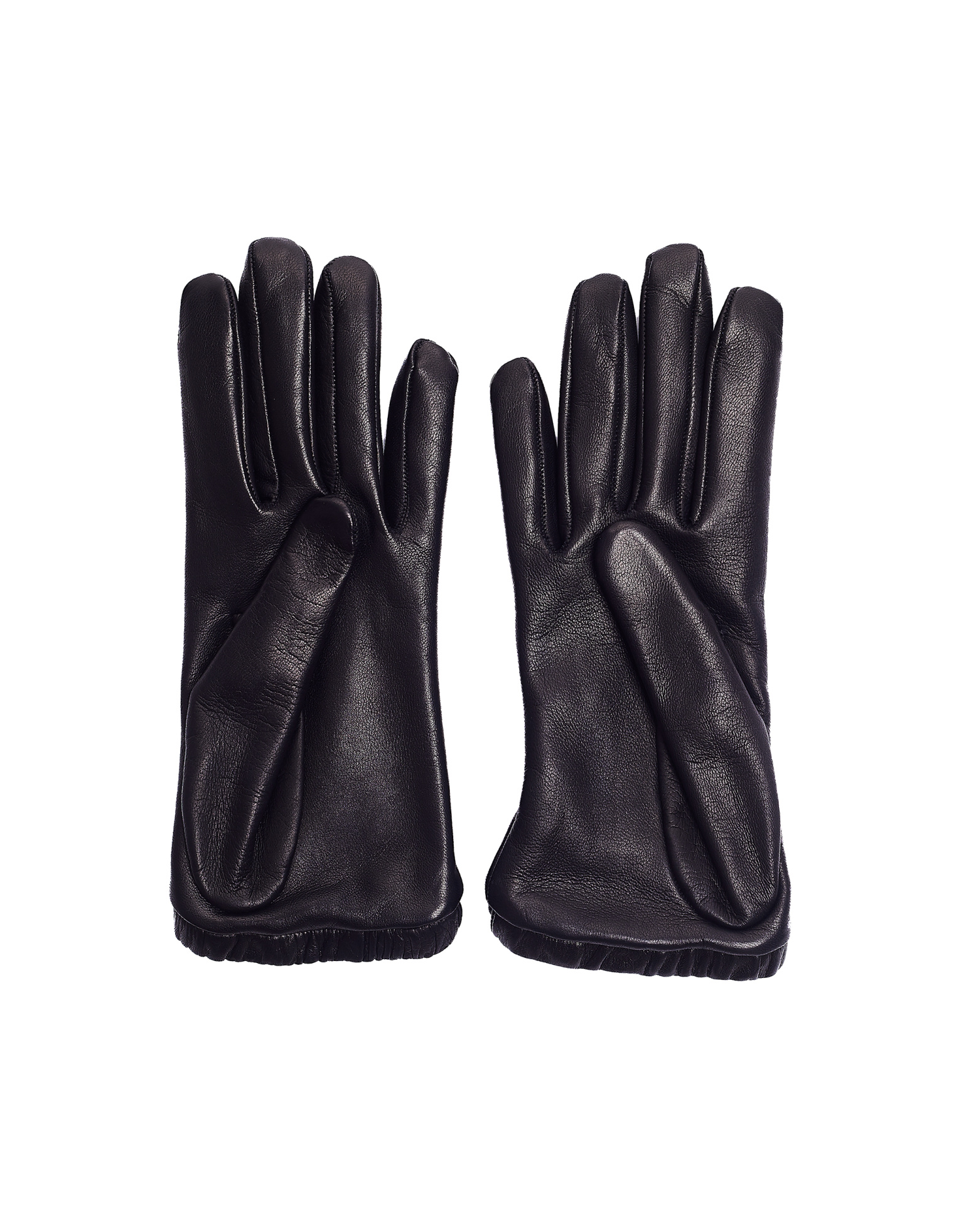 Balenciaga Black Leather Printed Gloves