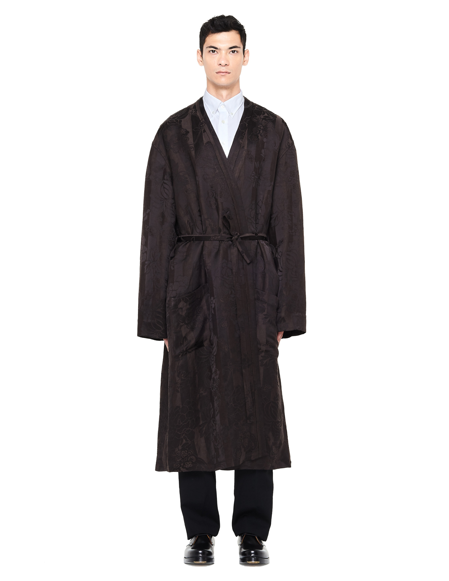 Buy Haider Ackermann men brown flower-printed floor length