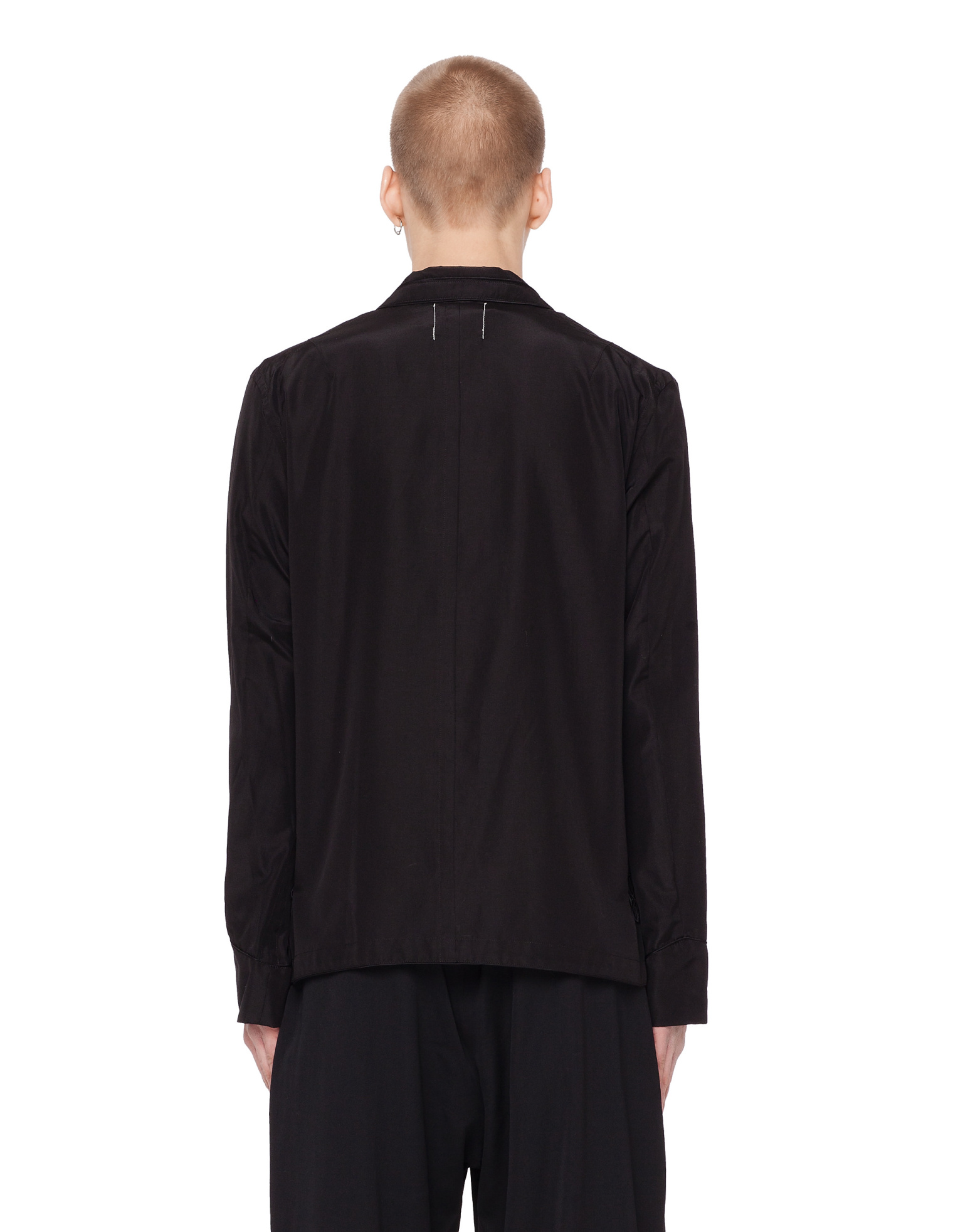The Soloist Black silk and cotton mix wrap jacket