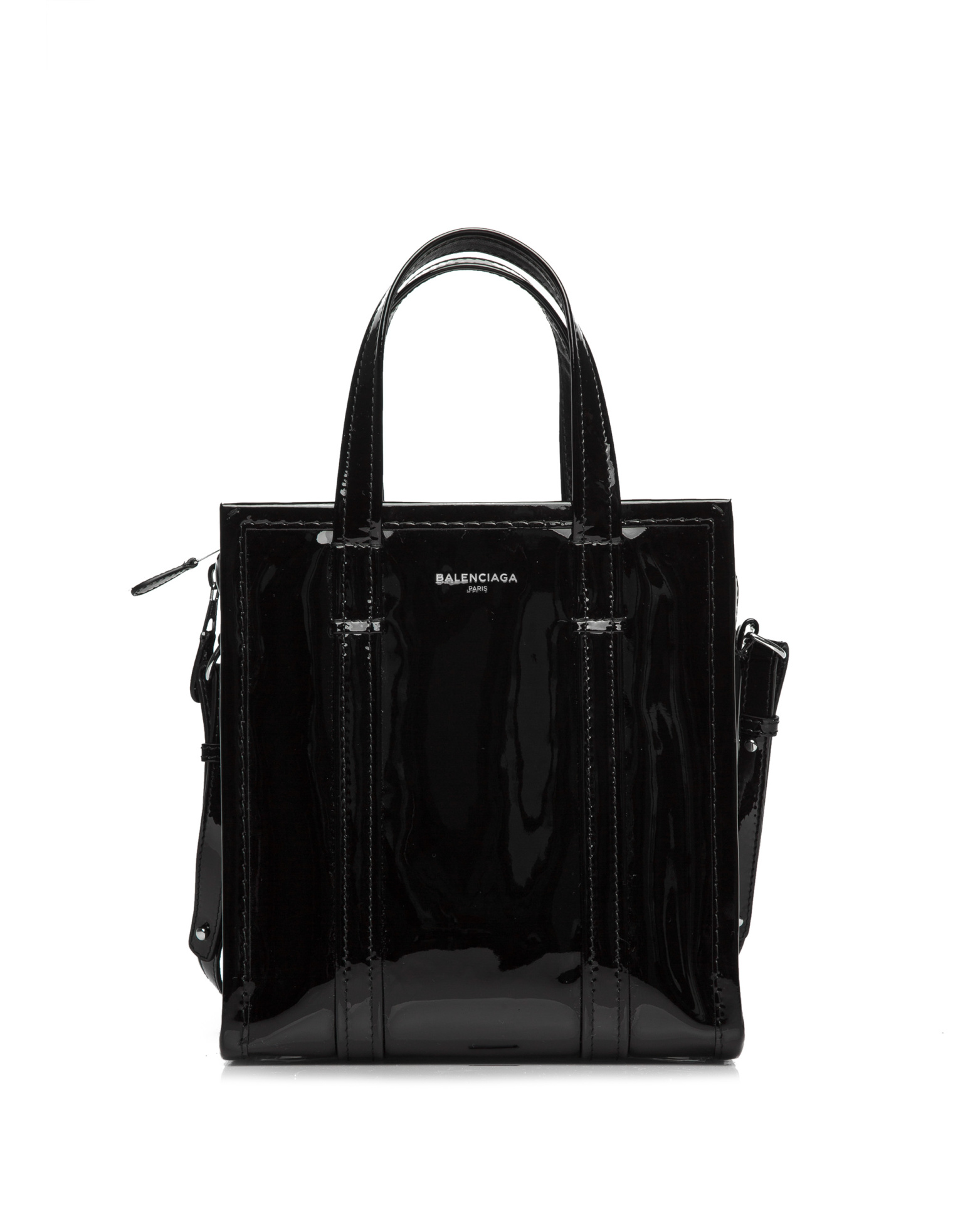 Balenciaga Bazar Small patent leather bag